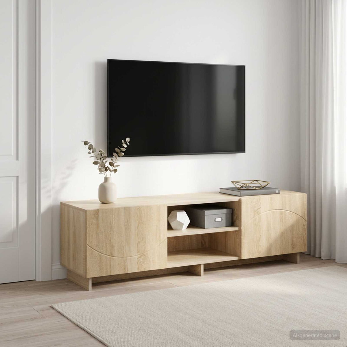 TV stalak 140 x 34,5 x 40 cm Hrast sonoma Konstruirano drvo