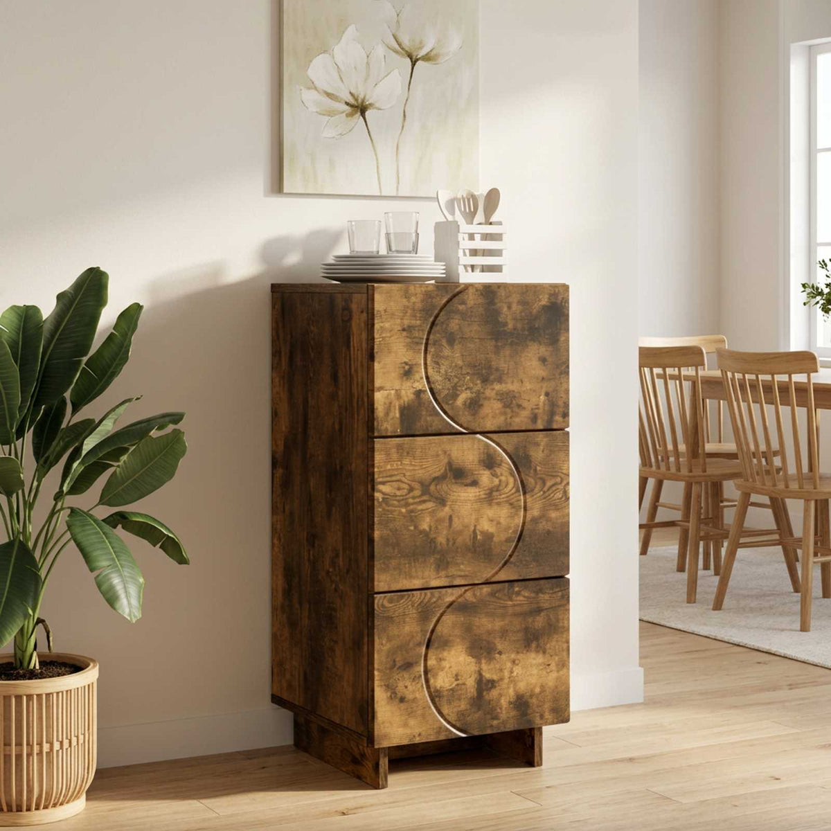 Komoda Dimljeni hrast 33.5 x 34.5 x 75 cm Konstruirano drvo
