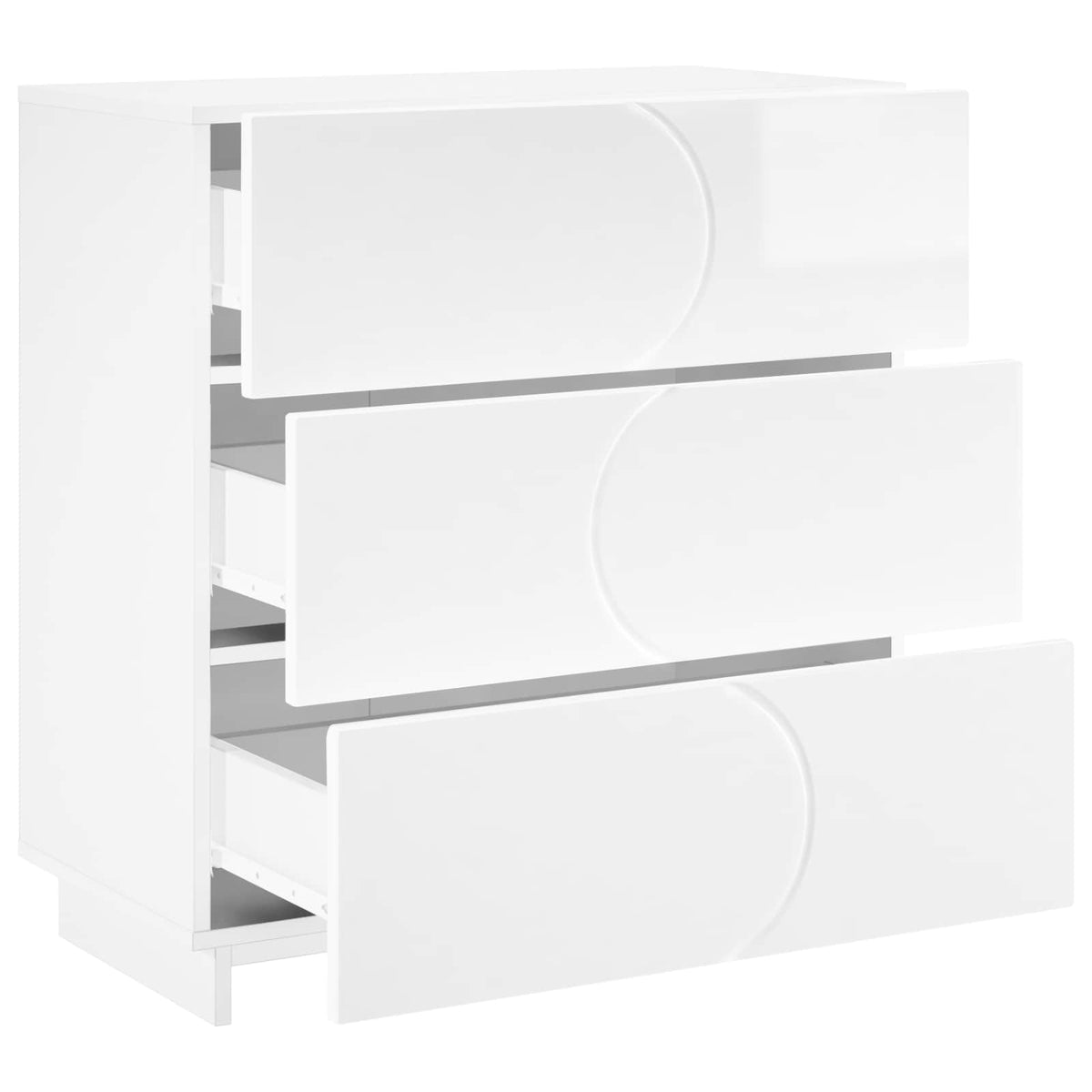 Komoda Bijela visokog sjaja 70 x 38 x 75 cm Konstruirano drvo