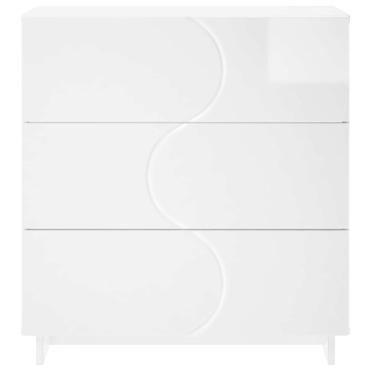 Komoda Bijela visokog sjaja 70 x 38 x 75 cm Konstruirano drvo