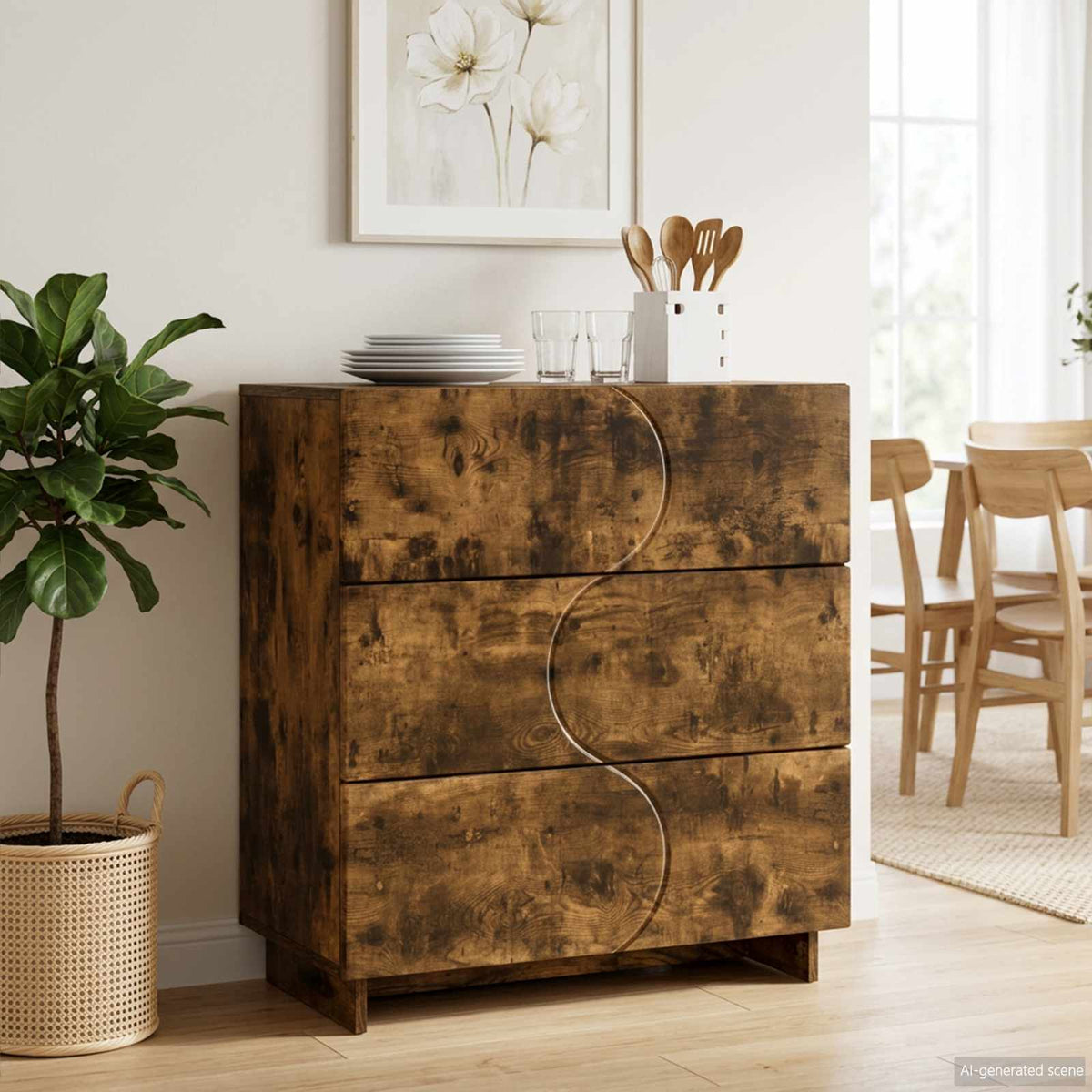 Komoda Dimljeni hrast 70 x 38 x 75 cm Konstruirano drvo