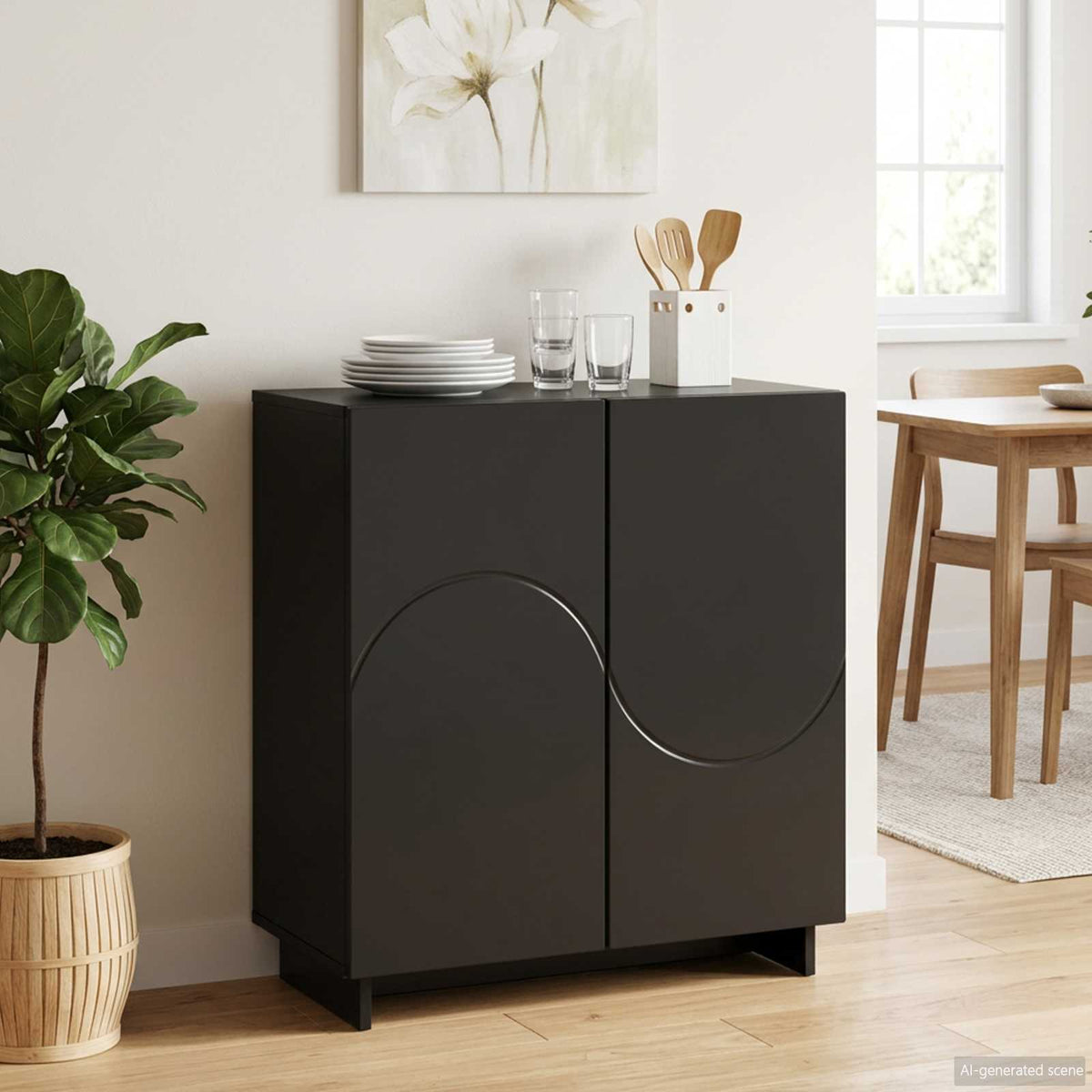 Komoda Crna 67 x 34,5 x 75 cm Konstruirano drvo