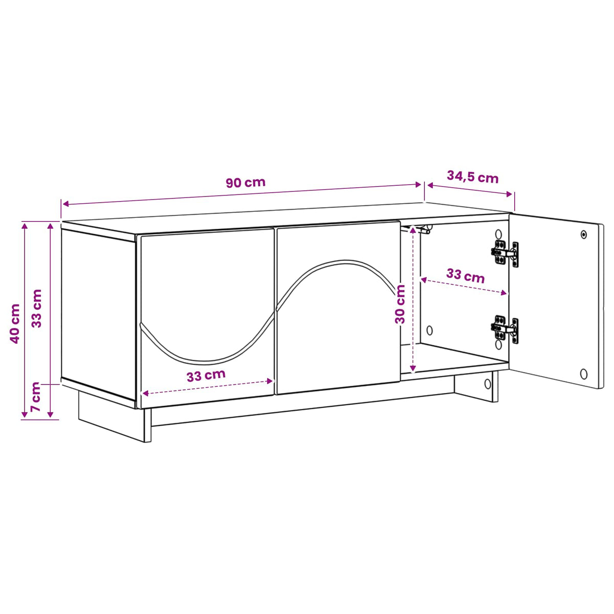TV stalak 90 x 34,5 x 40 cm Betonska siva Konstruirano drvo