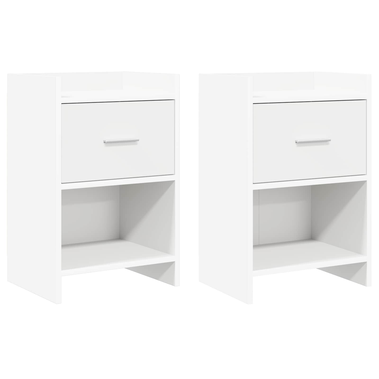 Noćni ormarići 2 pcs Bijela 40 x 30 x 60 cm Konstruirano drvo