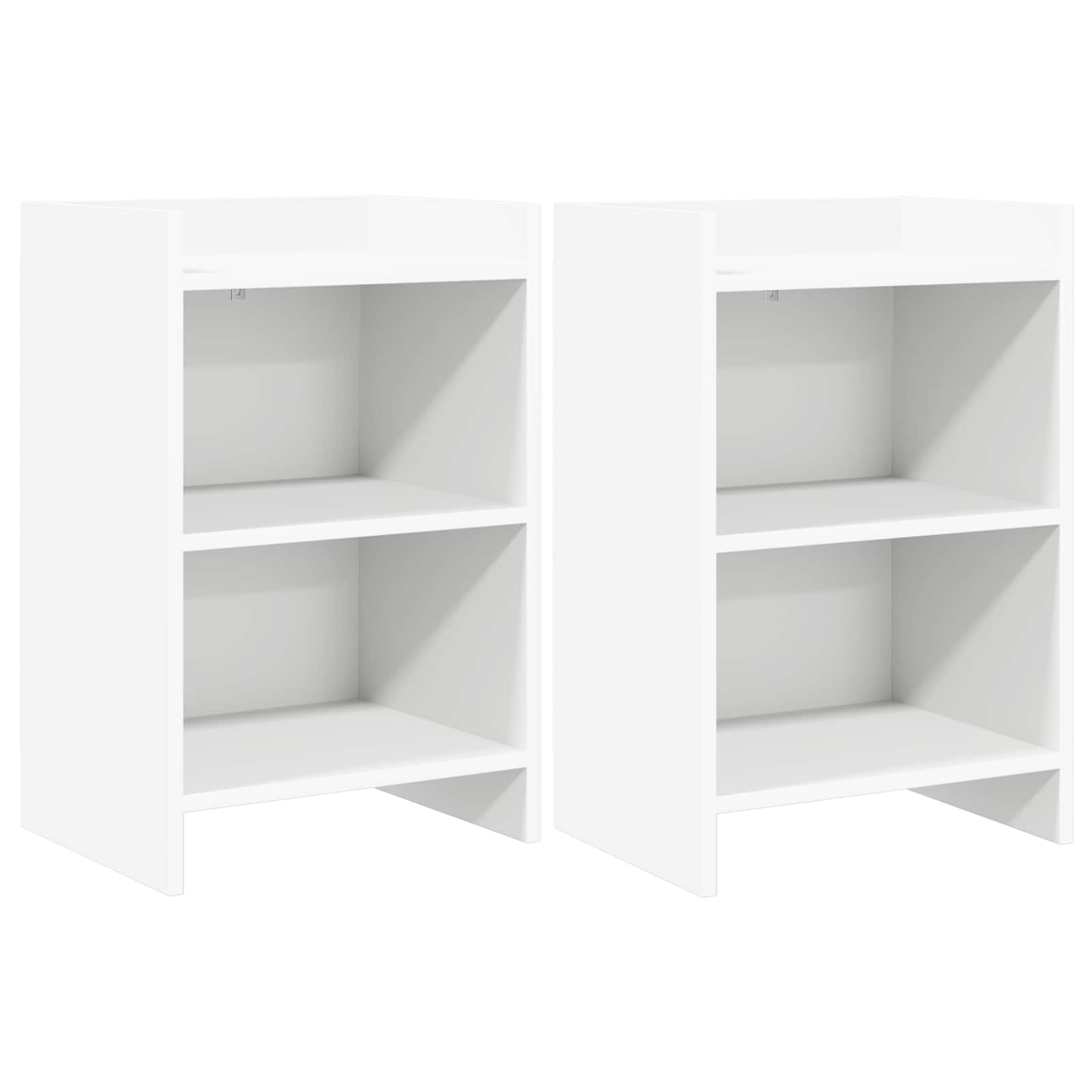 Noćni ormarići 2 pcs Bijela 40 x 30 x 60 cm Konstruirano drvo