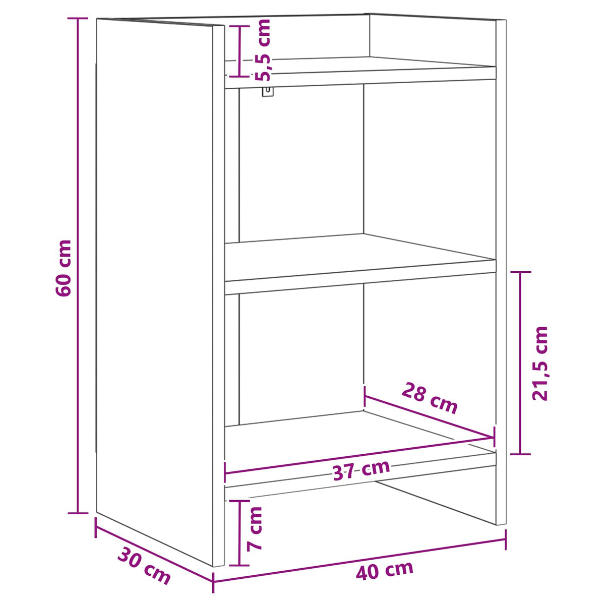 Noćni ormarići 2 pcs Bijela 40 x 30 x 60 cm Konstruirano drvo
