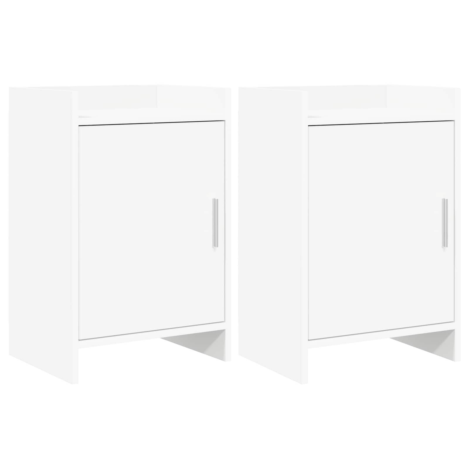 Noćni ormarići 2 pcs Bijela 40 x 30 x 60 cm Konstruirano drvo