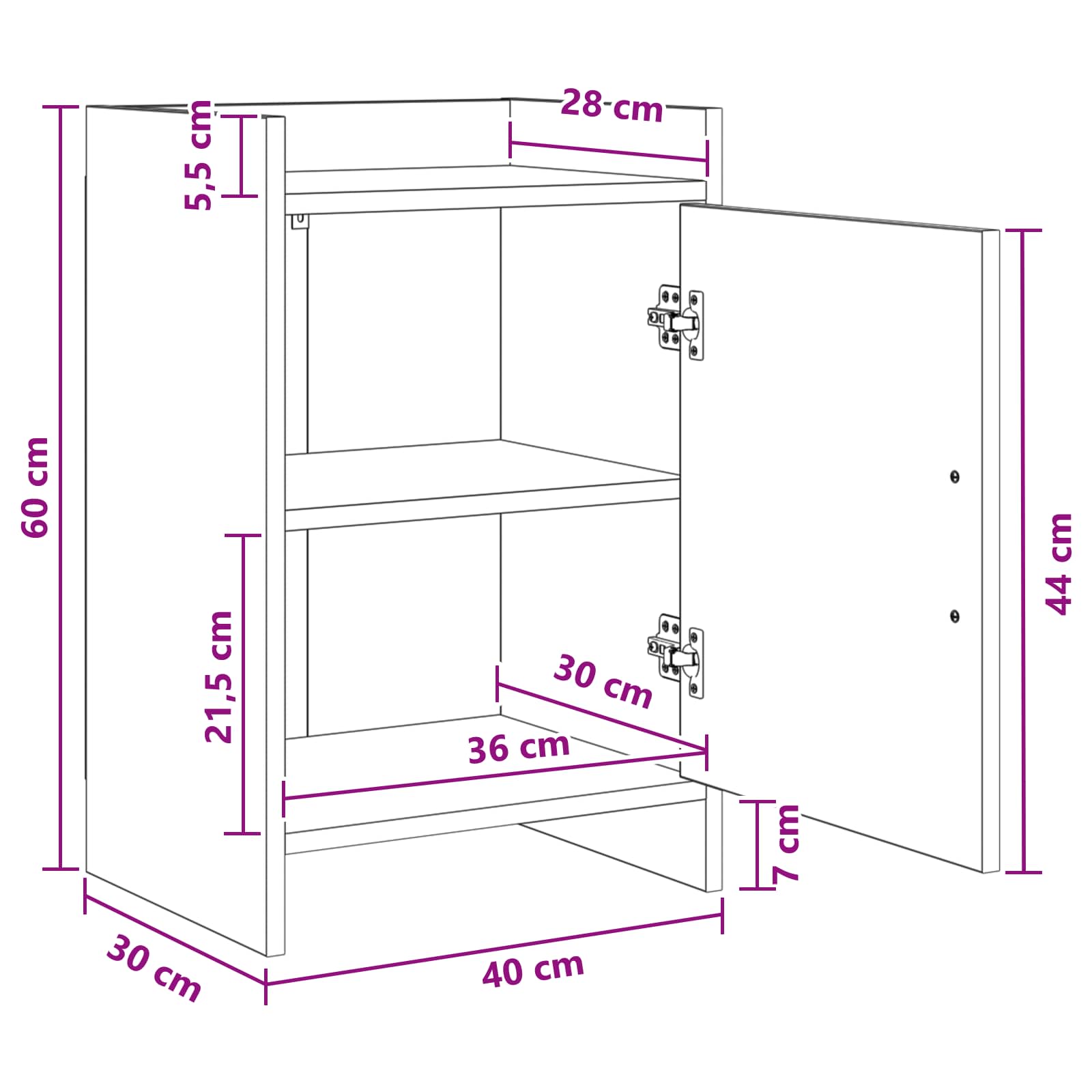 Noćni ormarići 2 pcs Hrast sonoma 40 x 30 x 60 cm