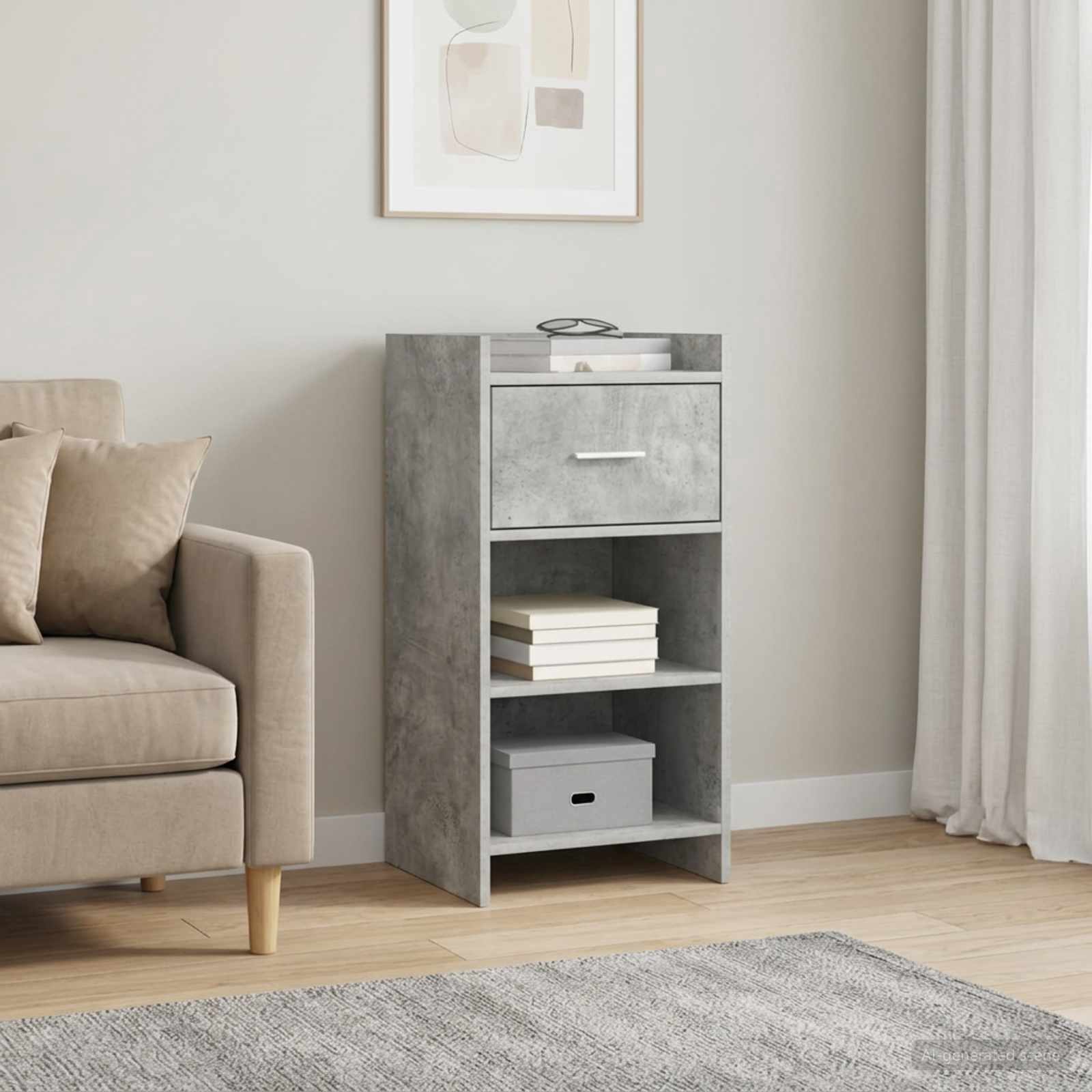 Kreveta Betonska siva 40 x 36 x 80 cm Konstruirano drvo