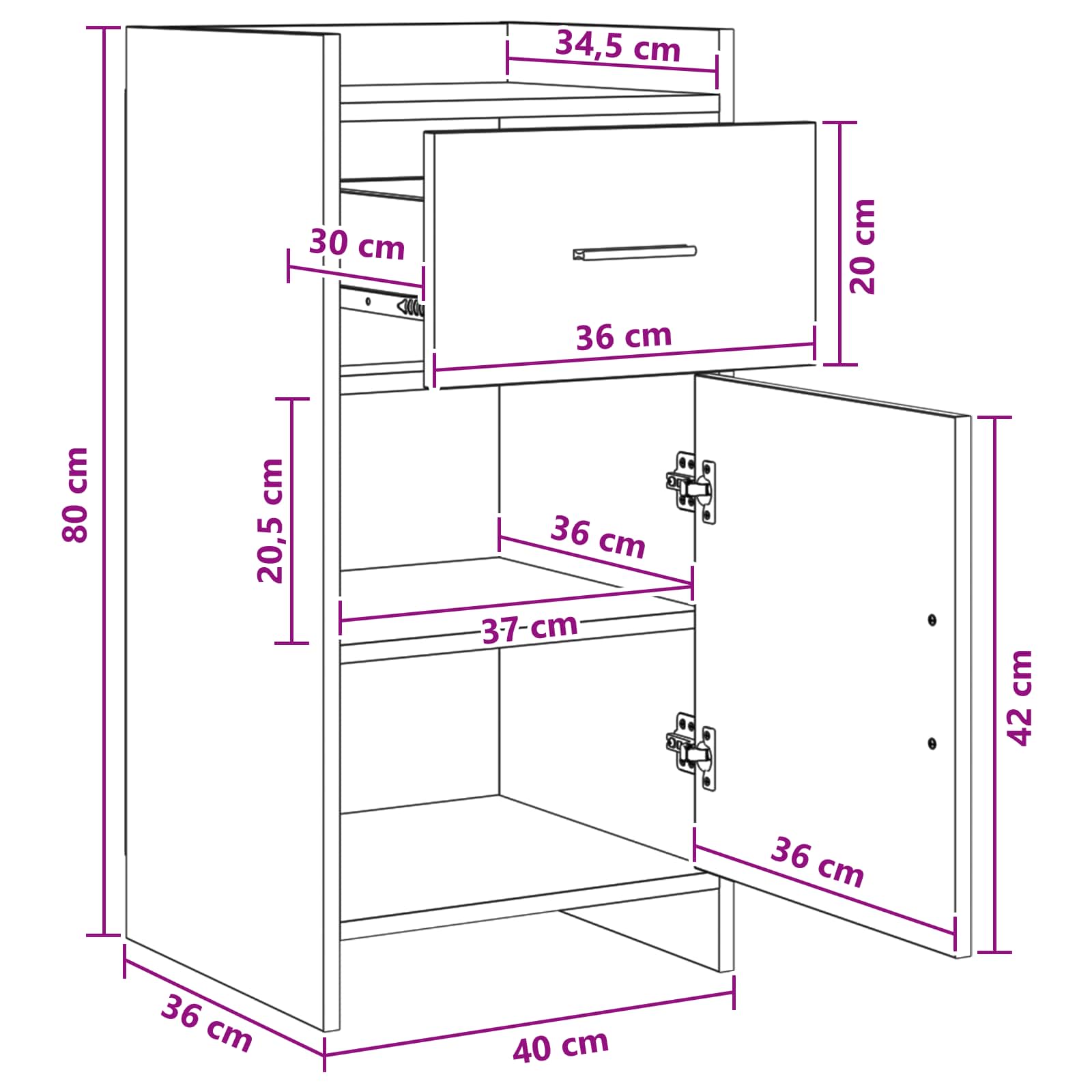 Kreveta Hrast sonoma 40 x 36 x 80 cm Konstruirano drvo