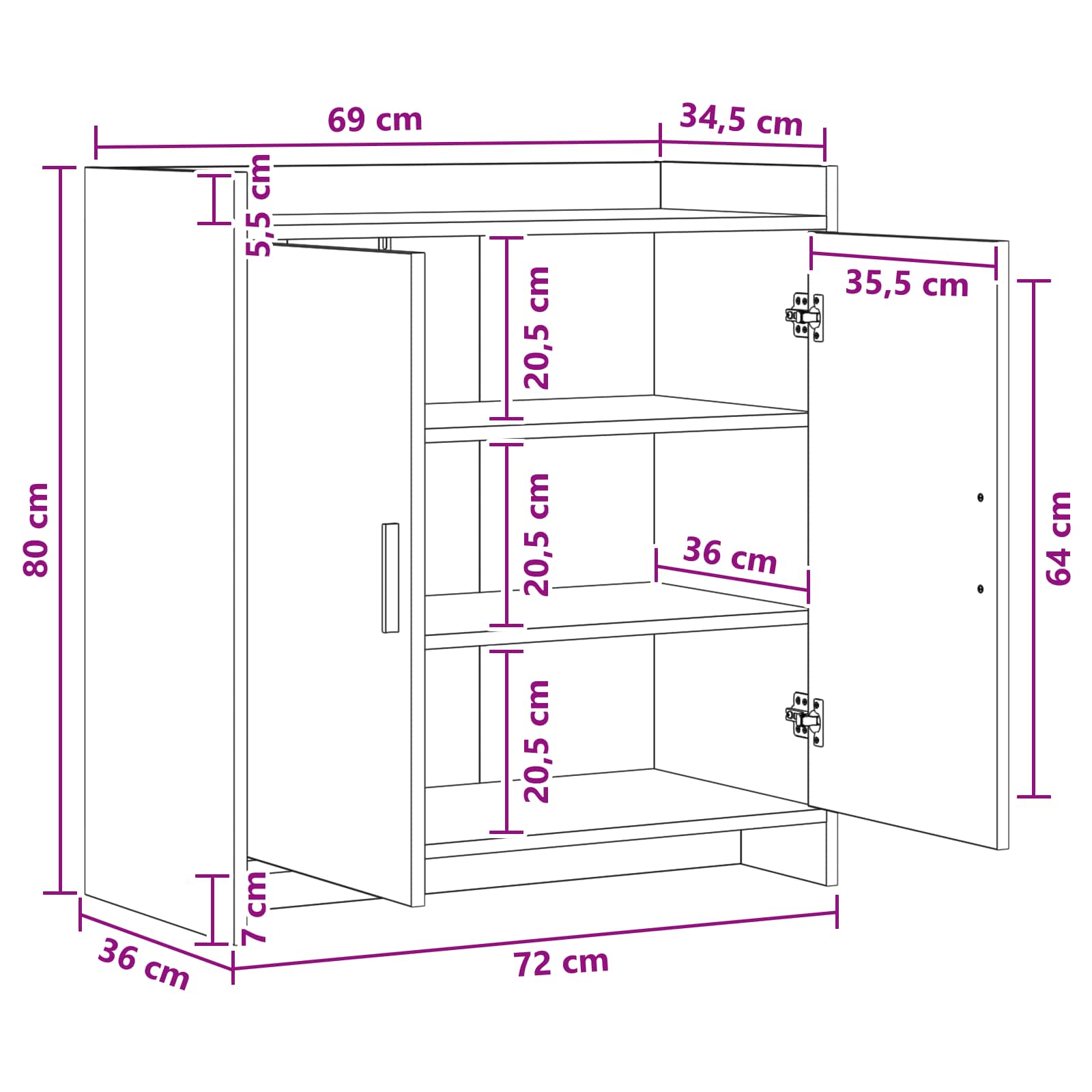 Kreveta Betonska siva 72 x 36 x 80 cm Konstruirano drvo