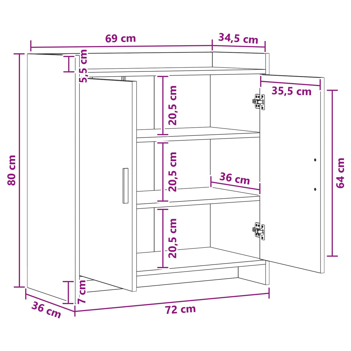 Kreveta Siva Sonoma 72 x 36 x 80 cm Konstruirano drvo