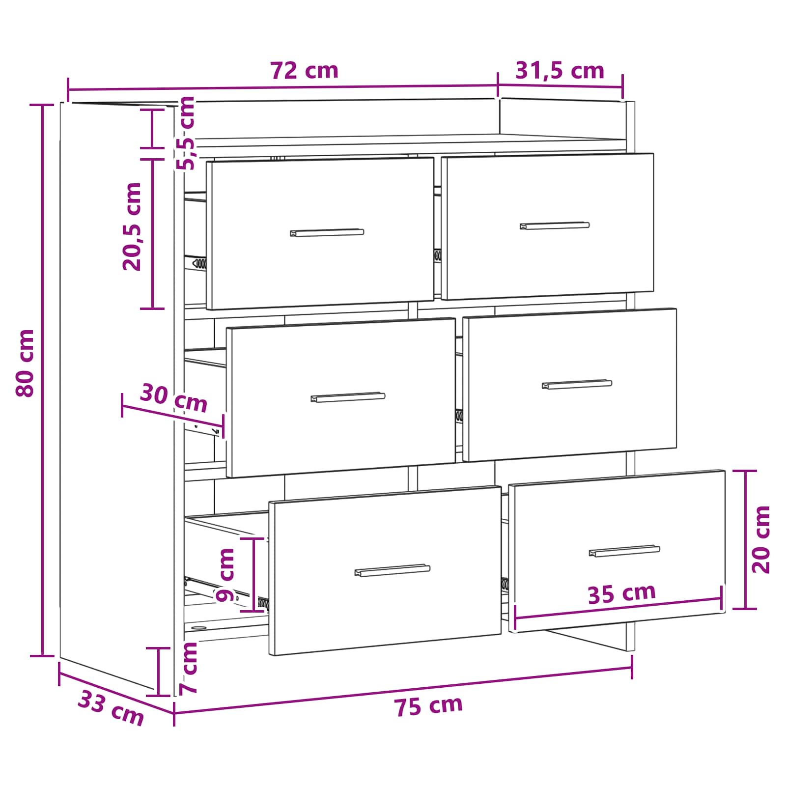Kreveta Hrast sonoma 75 x 33 x 80 cm Konstruirano drvo