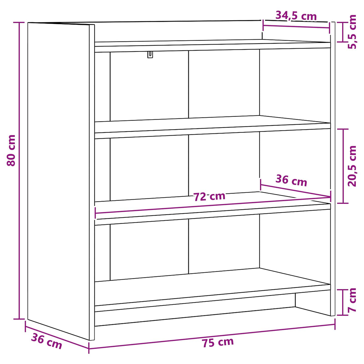 Kreveta Siva Sonoma 75 x 36 x 80 cm Konstruirano drvo