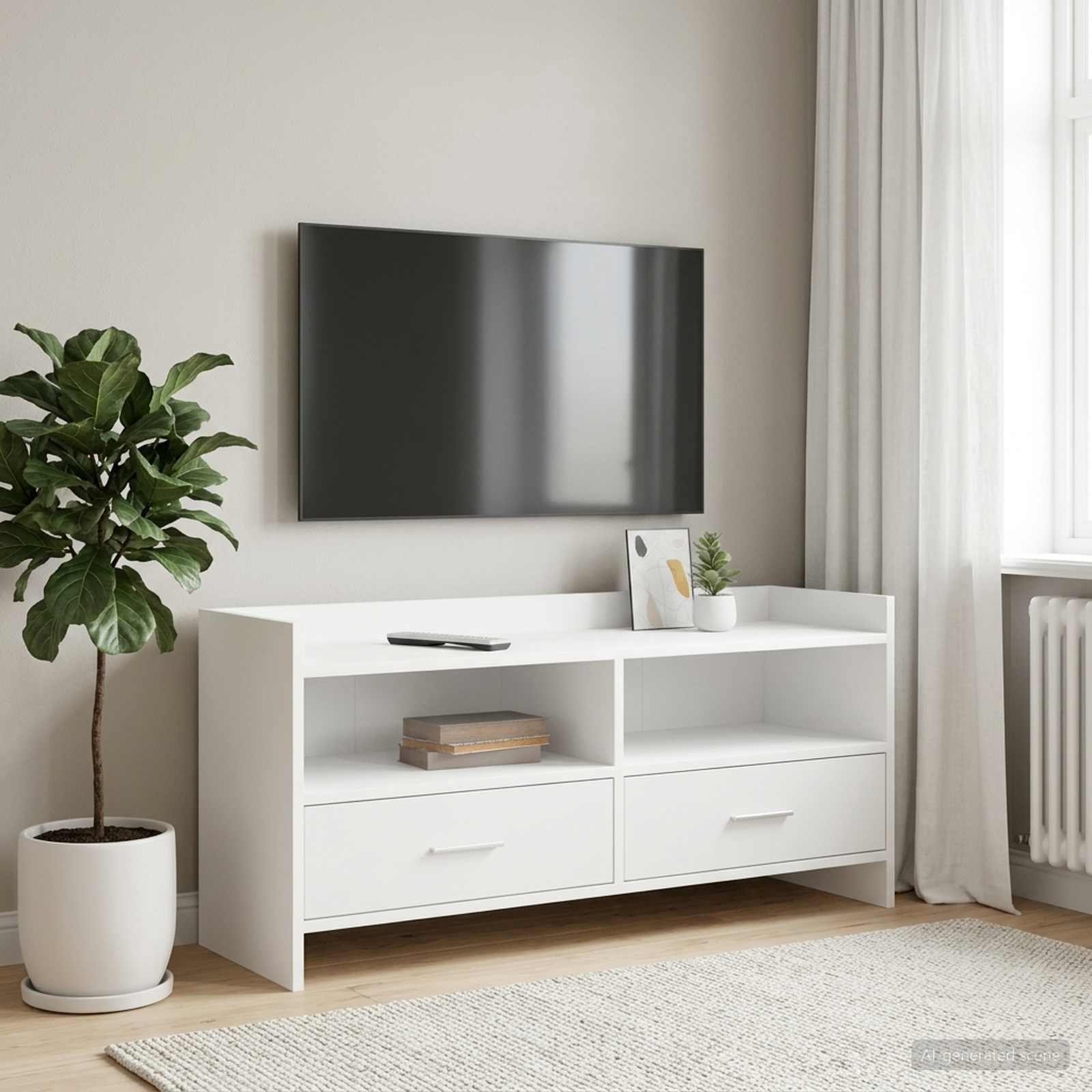 TV ormar 100 x 33 x 47 cm Bijela Konstruirano drvo