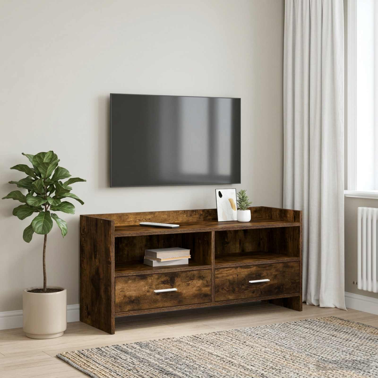 TV ormar 100 x 33 x 47 cm Dimljeni hrast Konstruirano drvo