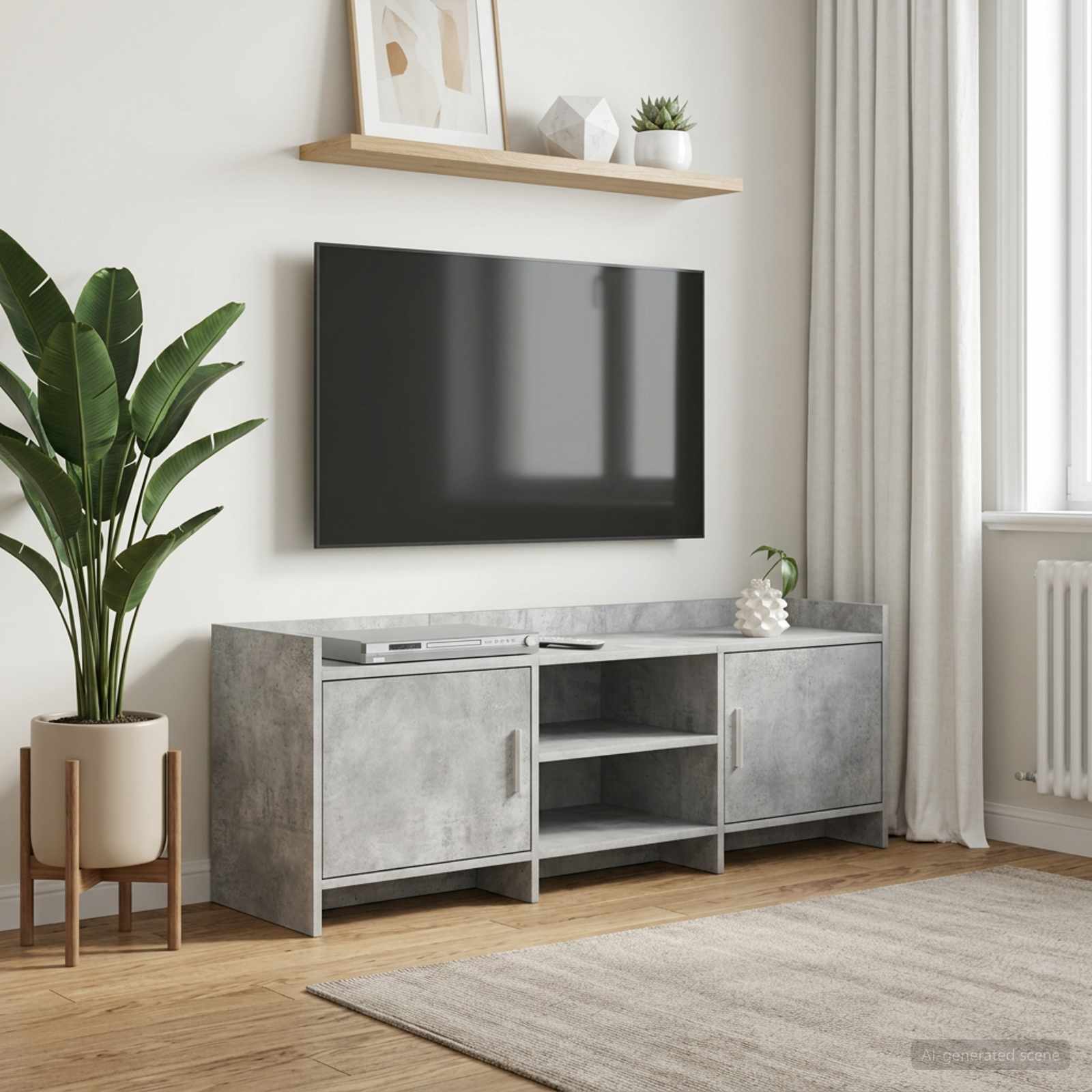 TV ormar 130 x 33 x 47 cm Betonska siva Konstruirano drvo