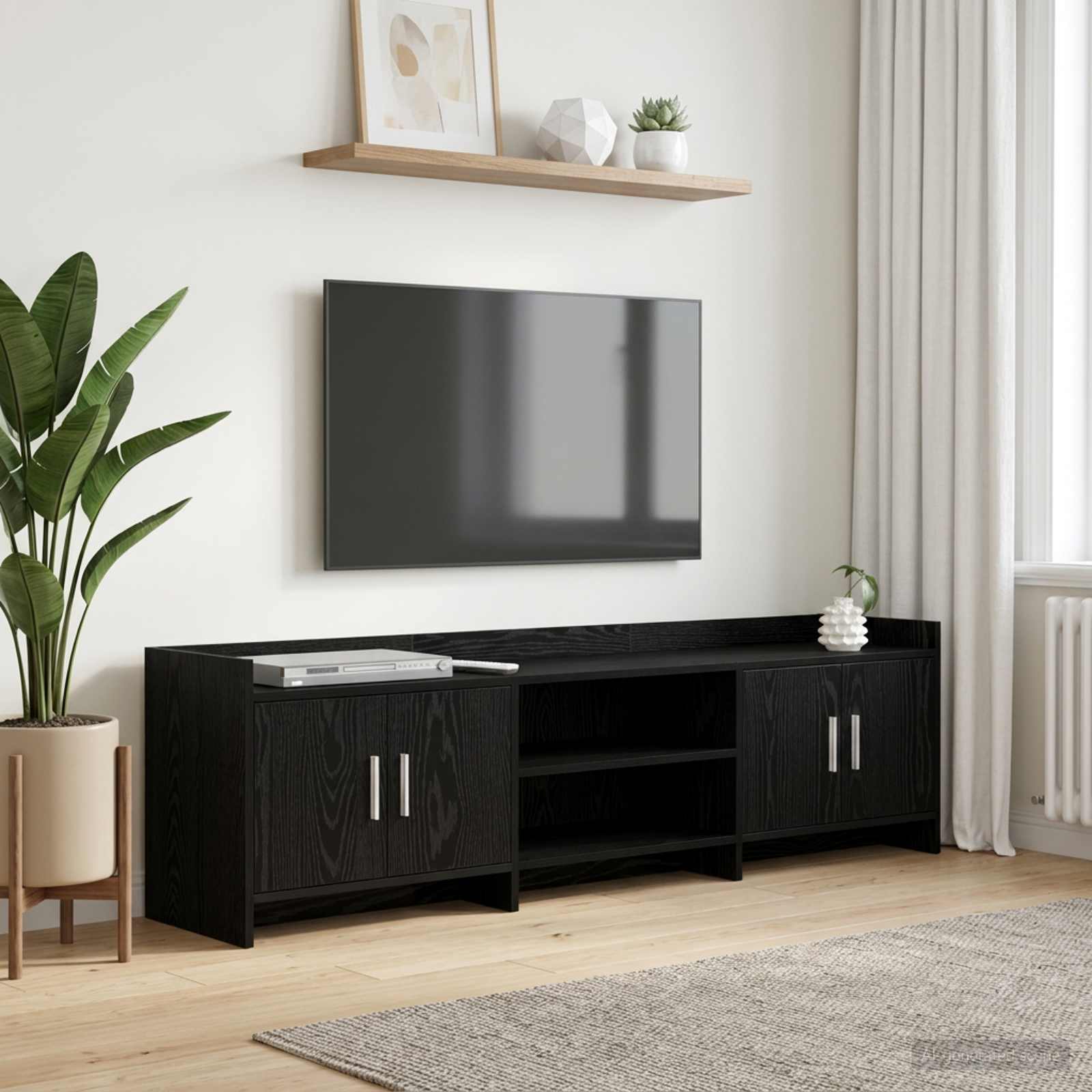 TV ormar 168 x 33 x 47 cm Crni hrast Konstruirano drvo