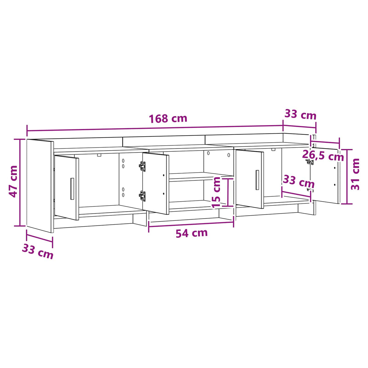 TV ormar 168 x 33 x 47 cm Siva Sonoma Konstruirano drvo
