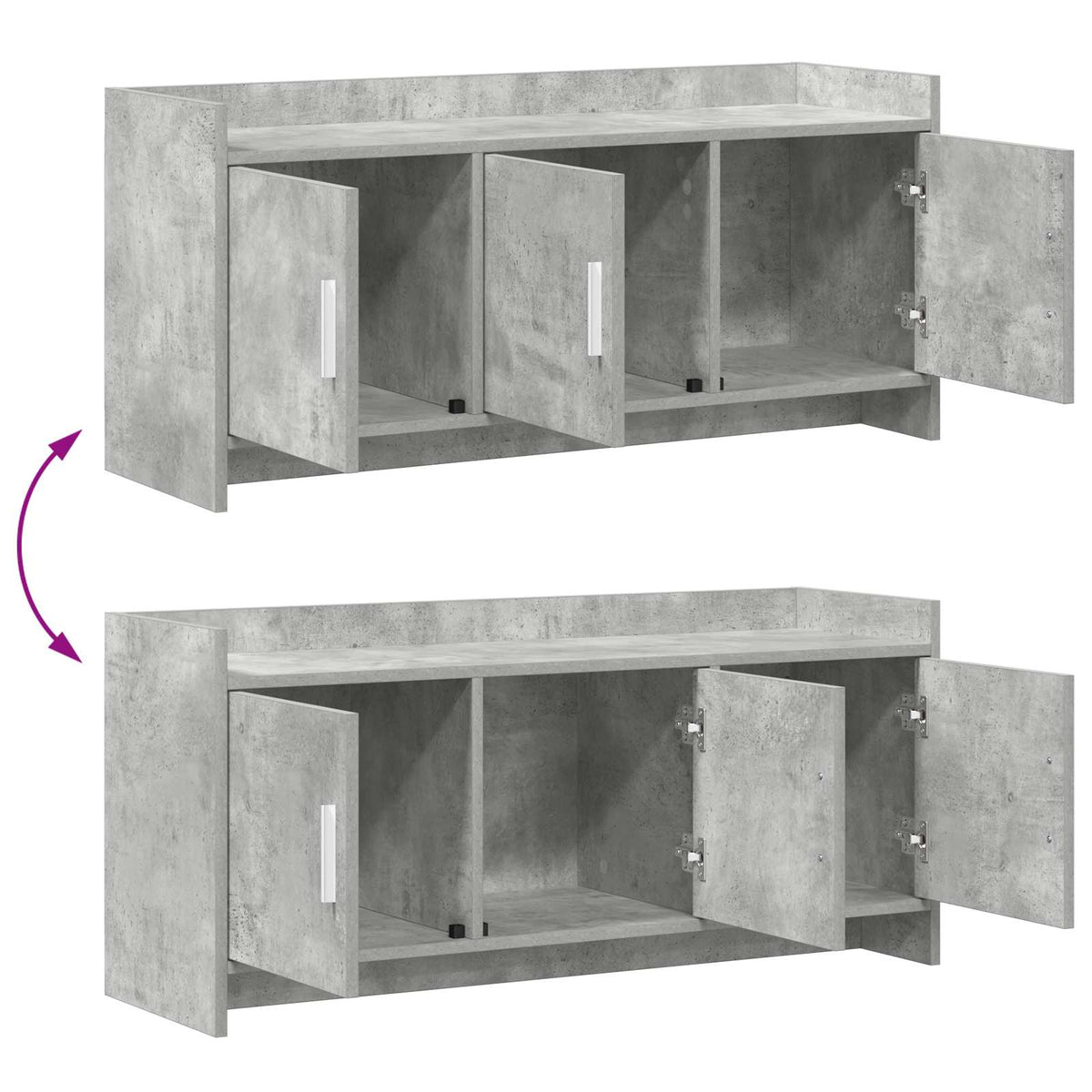 TV ormar 102 x 33 x 47 cm Betonska siva Konstruirano drvo
