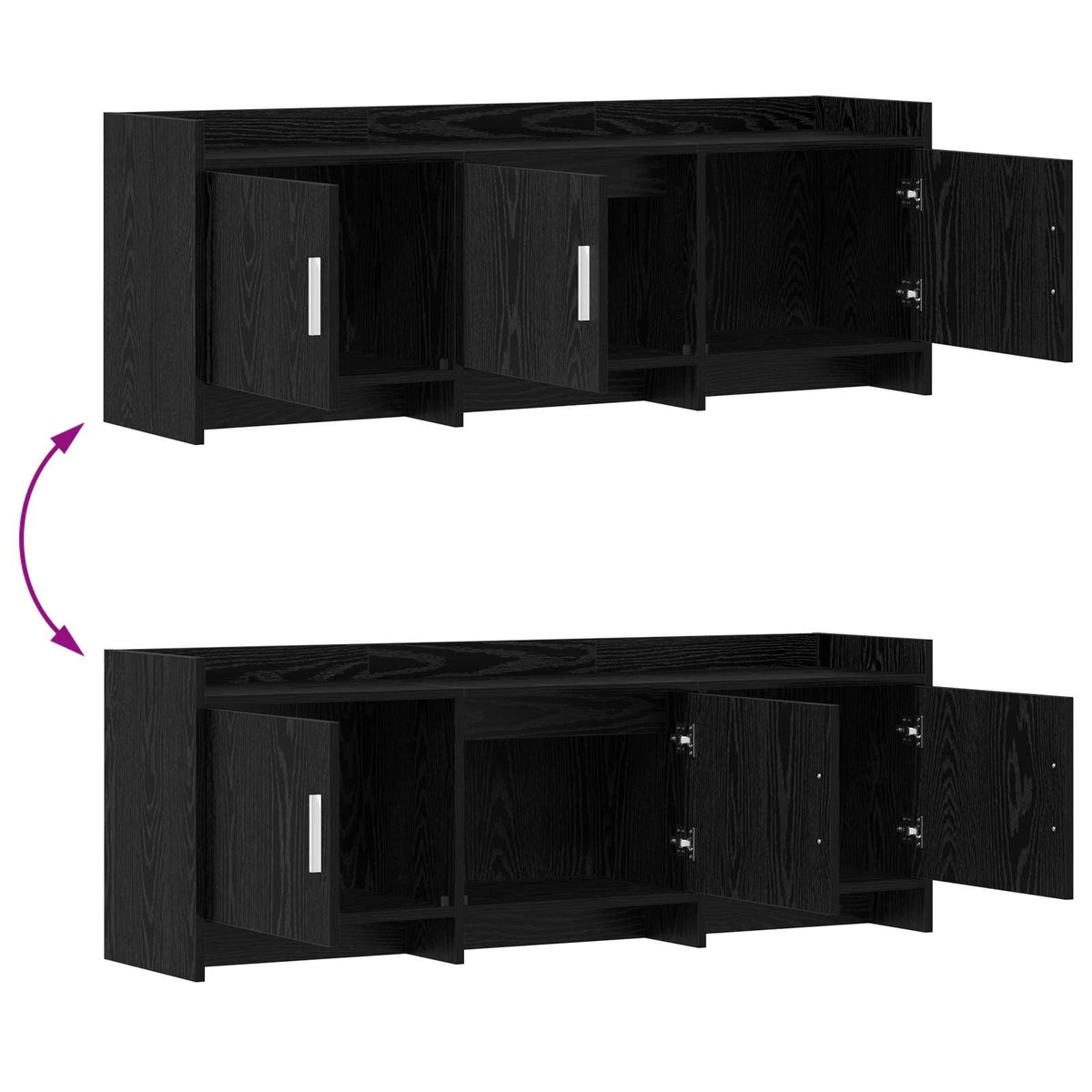 TV ormar 130 x 33 x 47 cm Crni hrast Konstruirano drvo