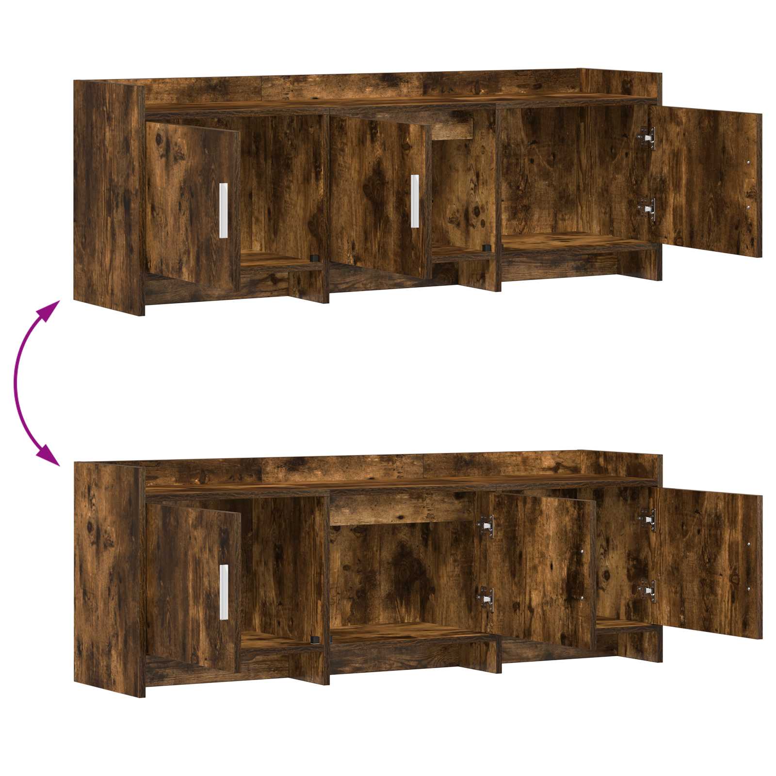 TV ormar 130 x 33 x 47 cm Dimljeni hrast Konstruirano drvo