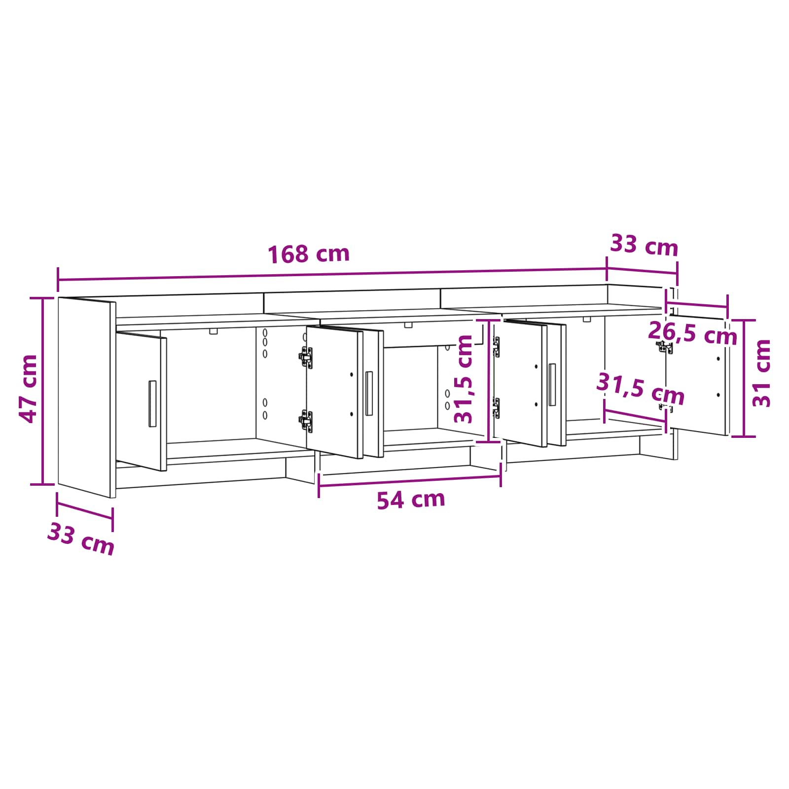 TV ormar 168 x 33 x 47 cm Hrast sonoma Konstruirano drvo