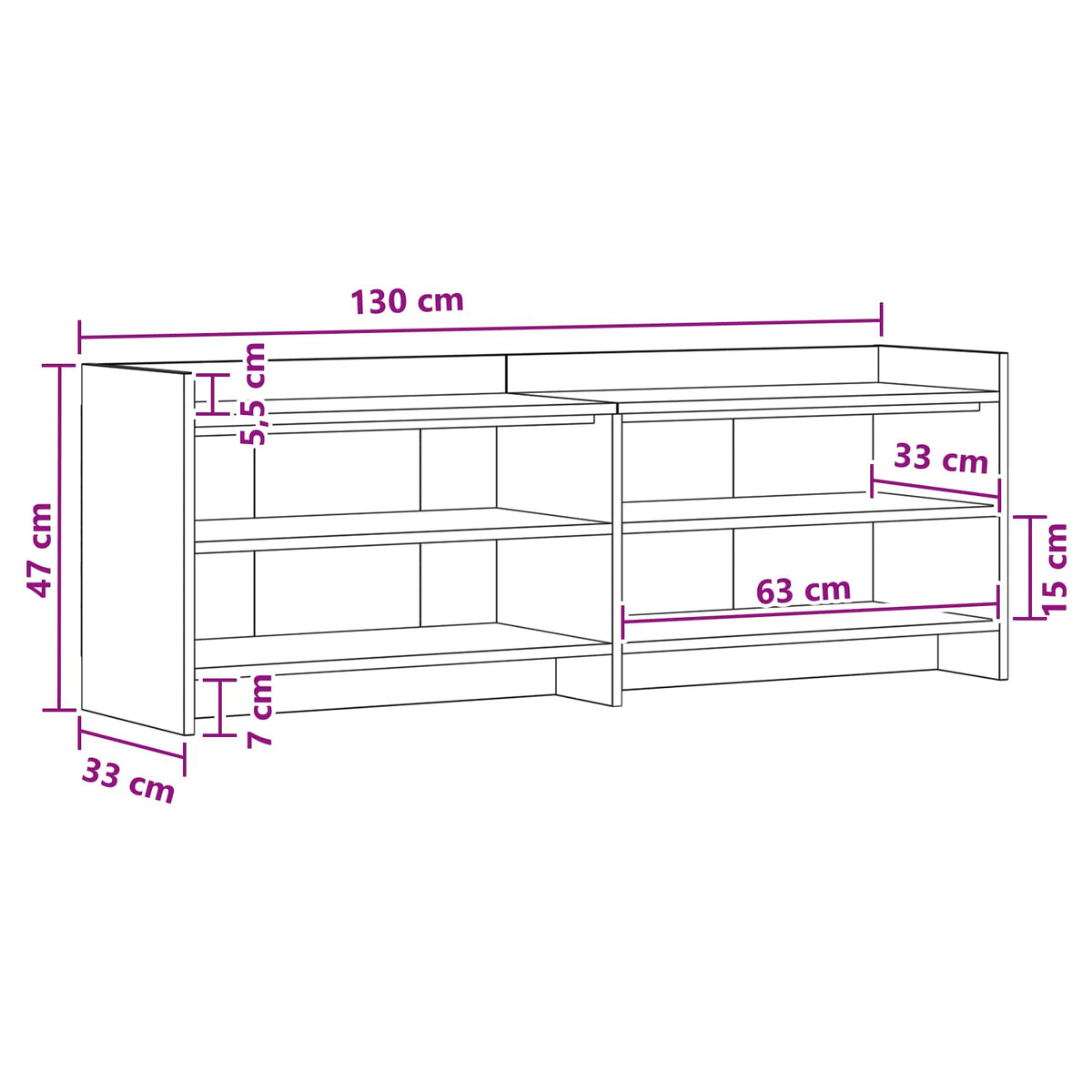 TV ormar 135 x 33 x 47 cm Hrast sonoma Konstruirano drvo