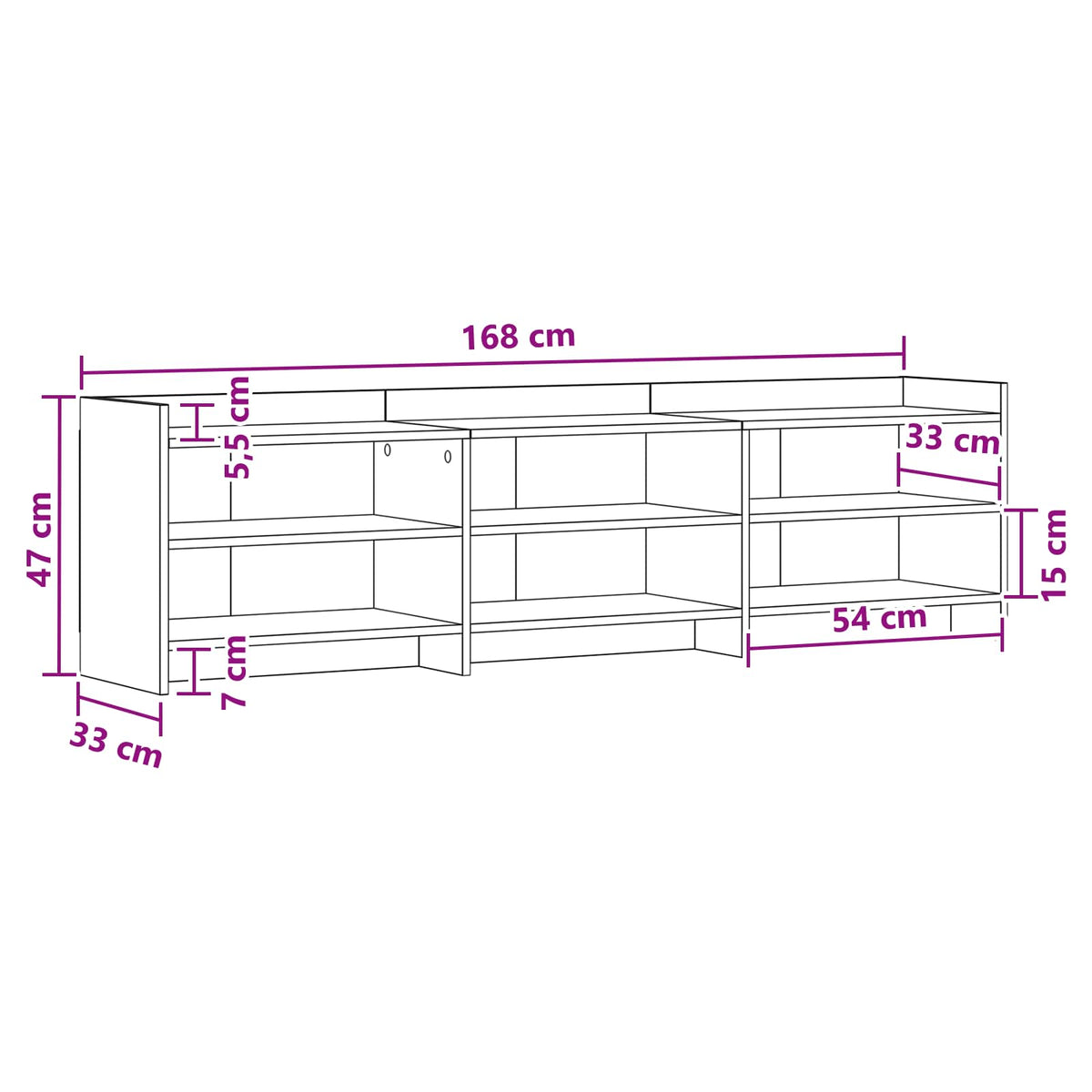 TV ormar 168 x 33 x 47 cm Crni hrast Konstruirano drvo