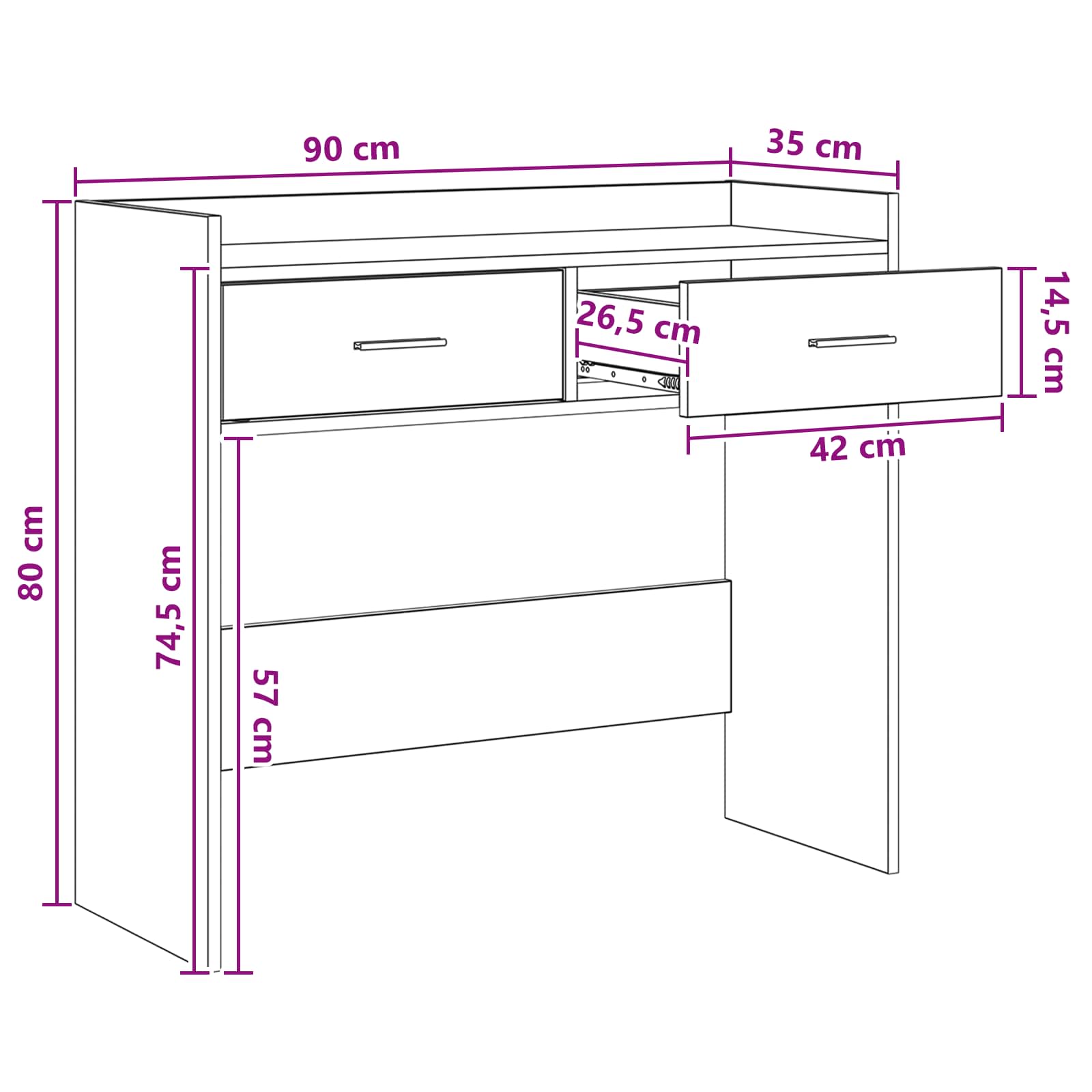 Konzolna stolica Betonska siva 90 x 35 x 80 cm