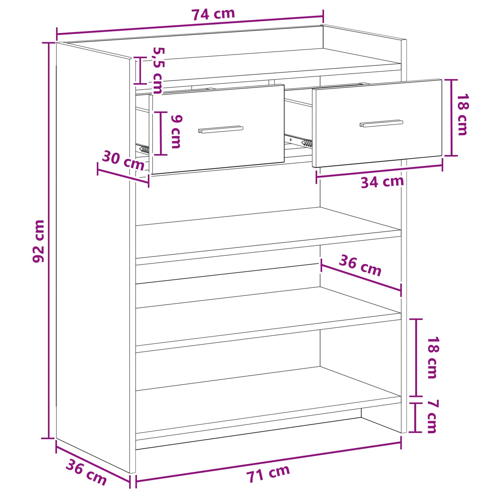 Ormar za cipele Staro drvo 73,5 x 36 x 92 cm Konstruirano drvo