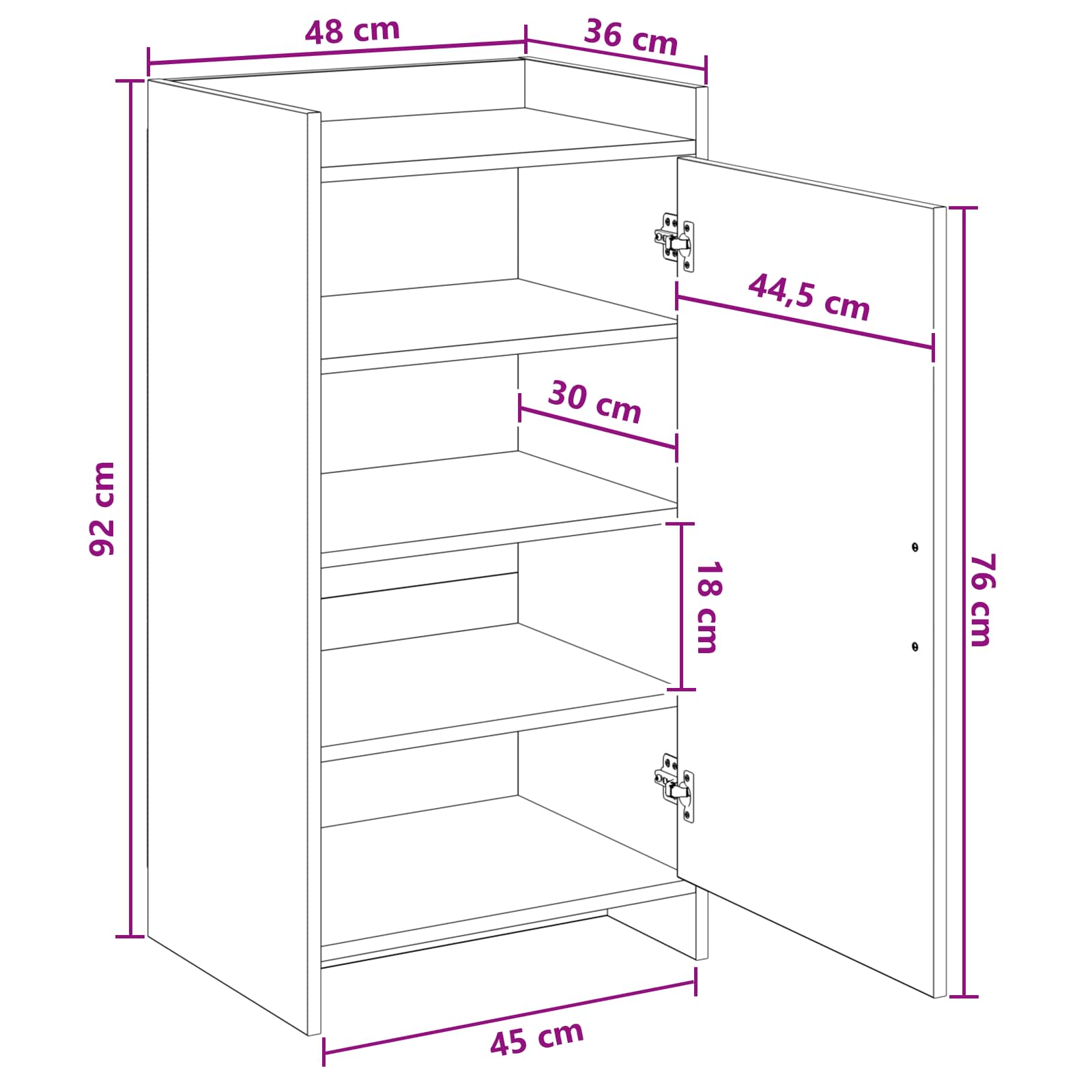 Ormar za cipele Siva Sonoma 48 x 36 x 92 cm Konstruirano drvo
