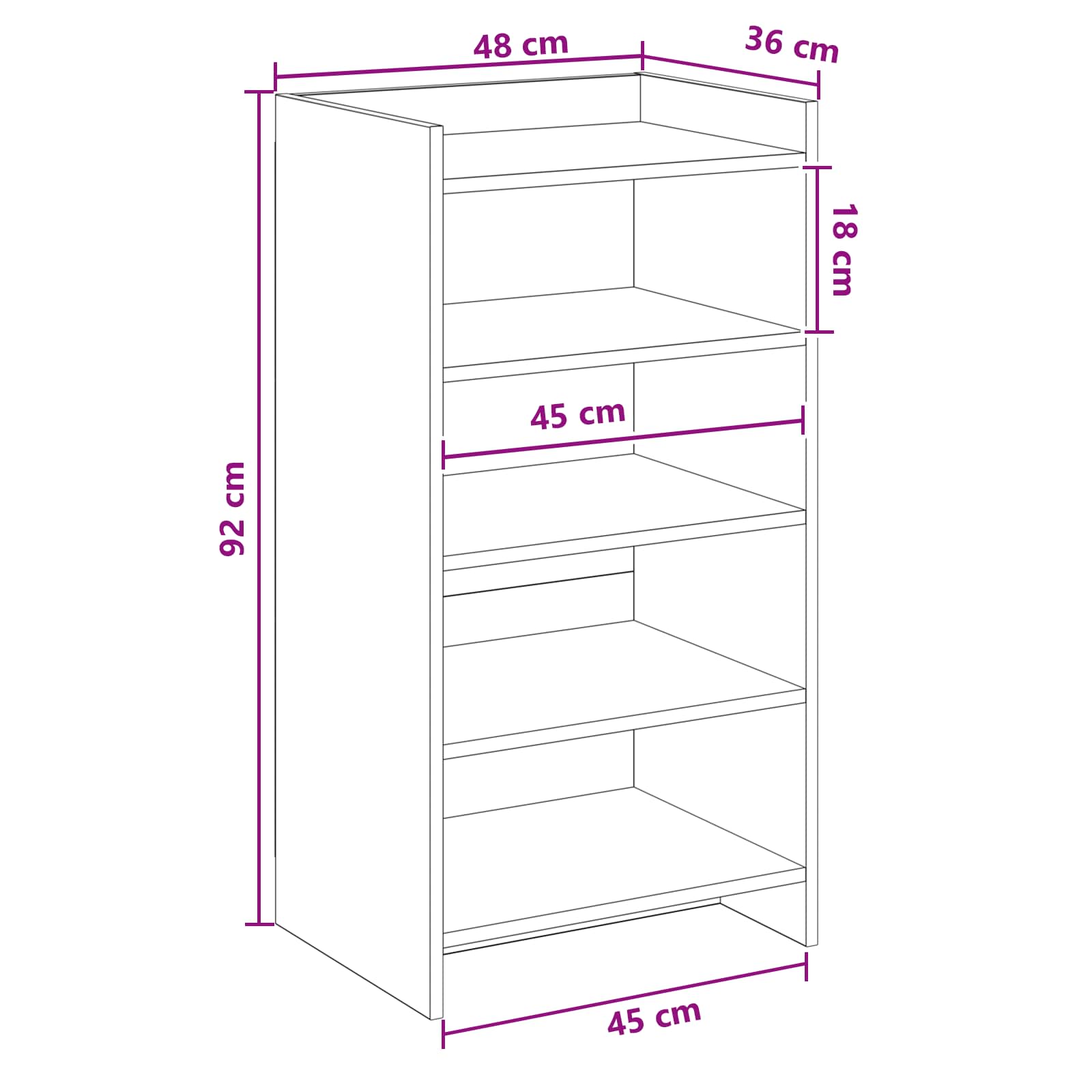 Ormar za cipele Hrast sonoma 48 x 36 x 92 cm Konstruirano drvo