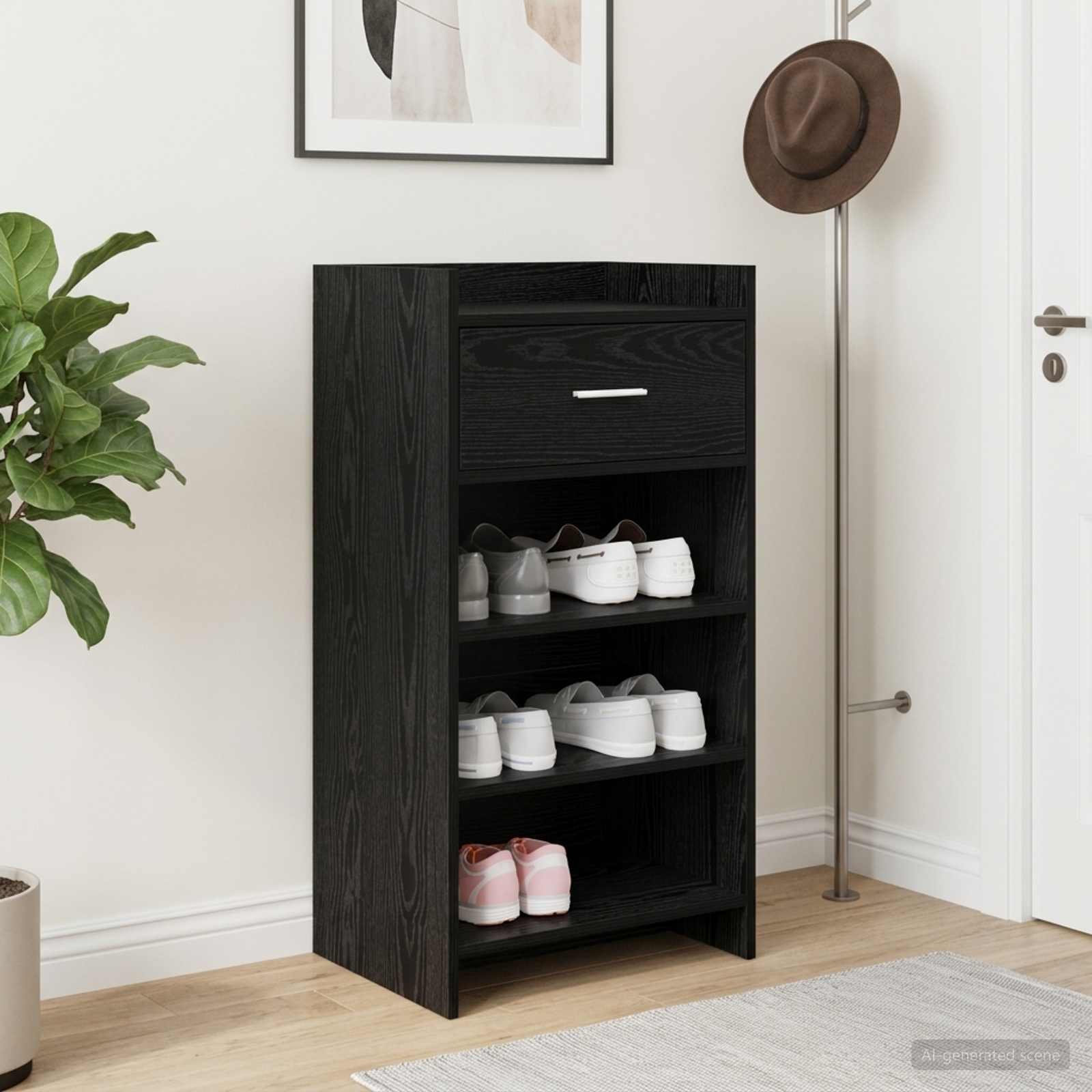Ormar za cipele Crni hrast 48 x 36 x 92 cm Konstruirano drvo