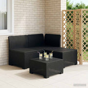 Sofa za vrt za 3 osobe sa izgledom rattan PP Antracit