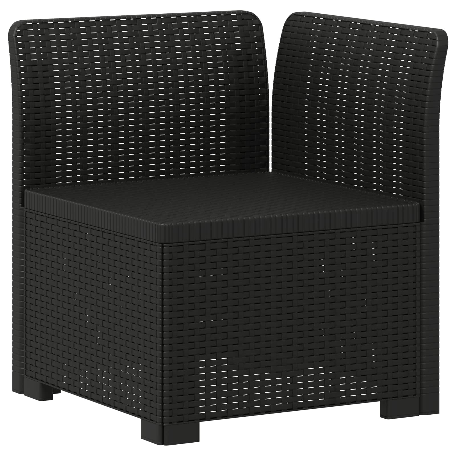 Sofa za vrt za 3 osobe sa izgledom rattan PP Antracit