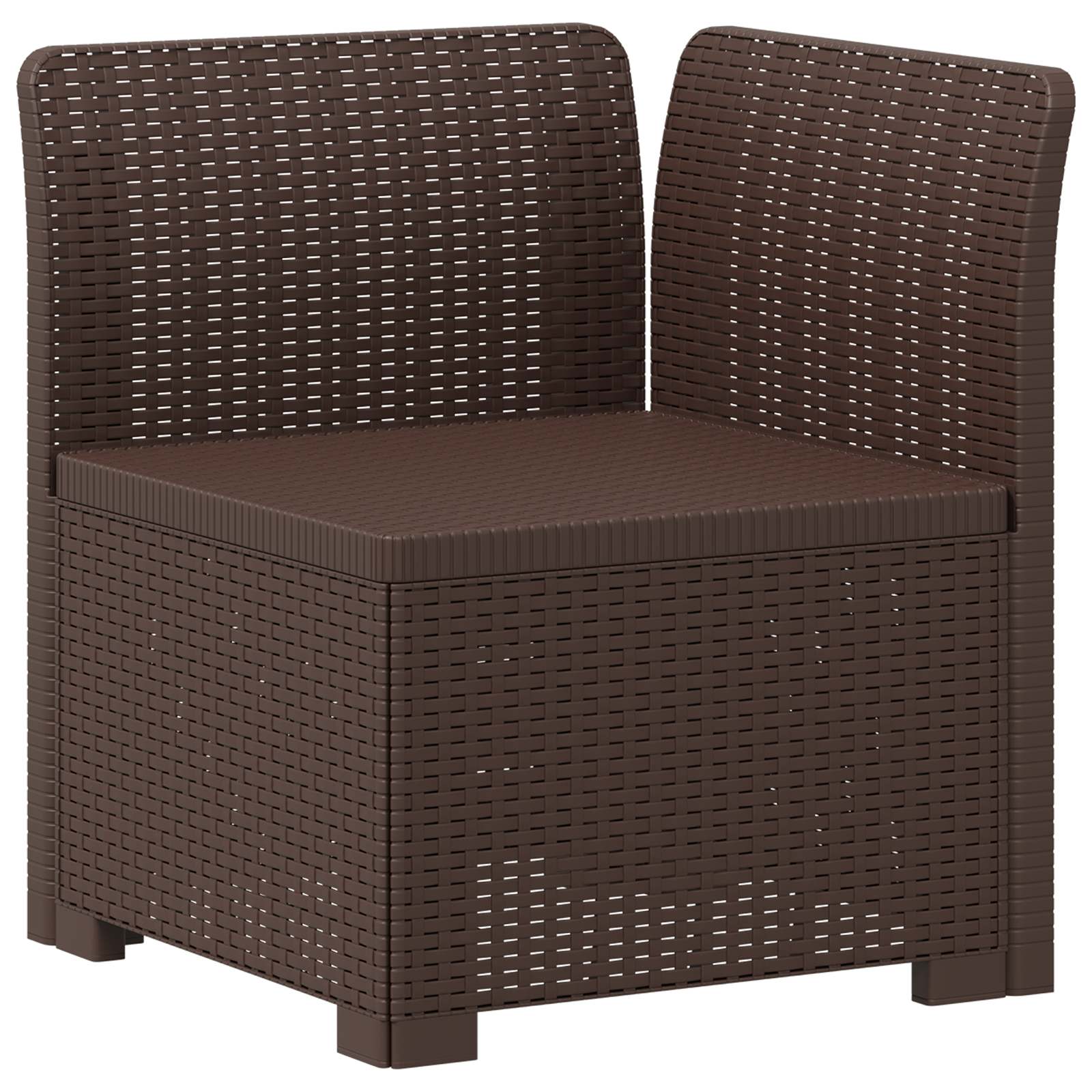 Sofa za vrt za 3 osobe sa izgledom rattan PP Smeđa