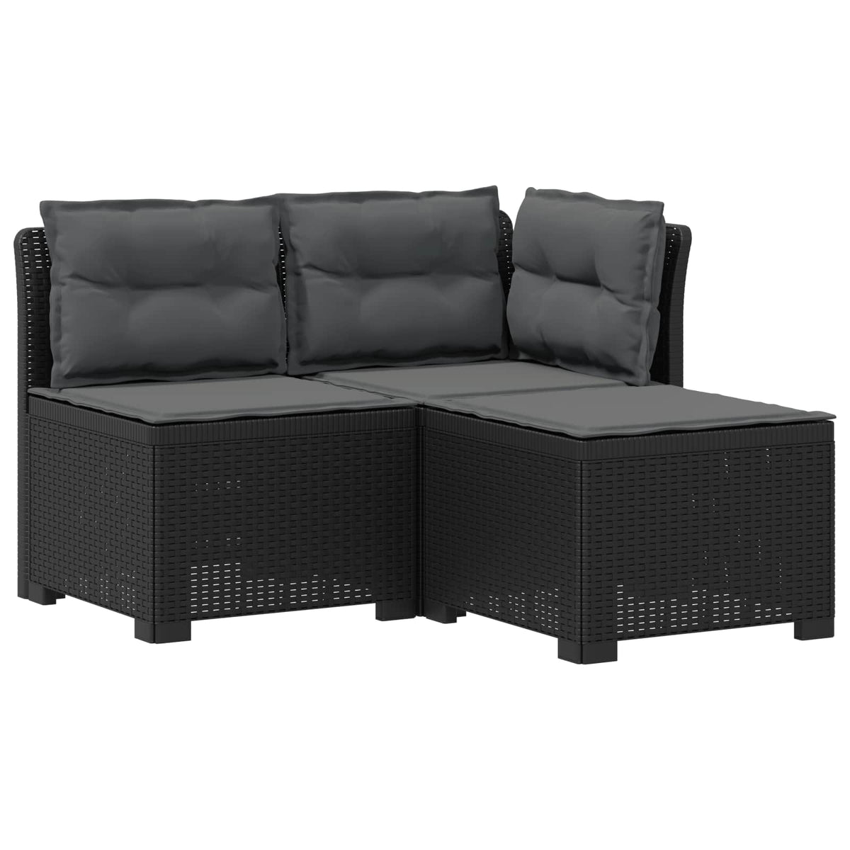 Dvosjedni vrtni sofa s jastucima u ratan izgledu PP Antracit