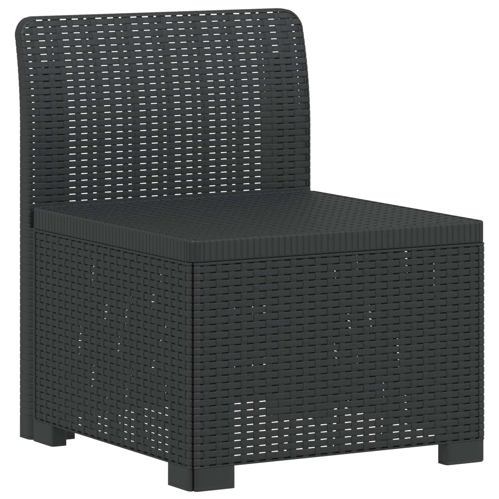 Sofa za vrt za 3 osobe sa izgledom rattan PP Antracit