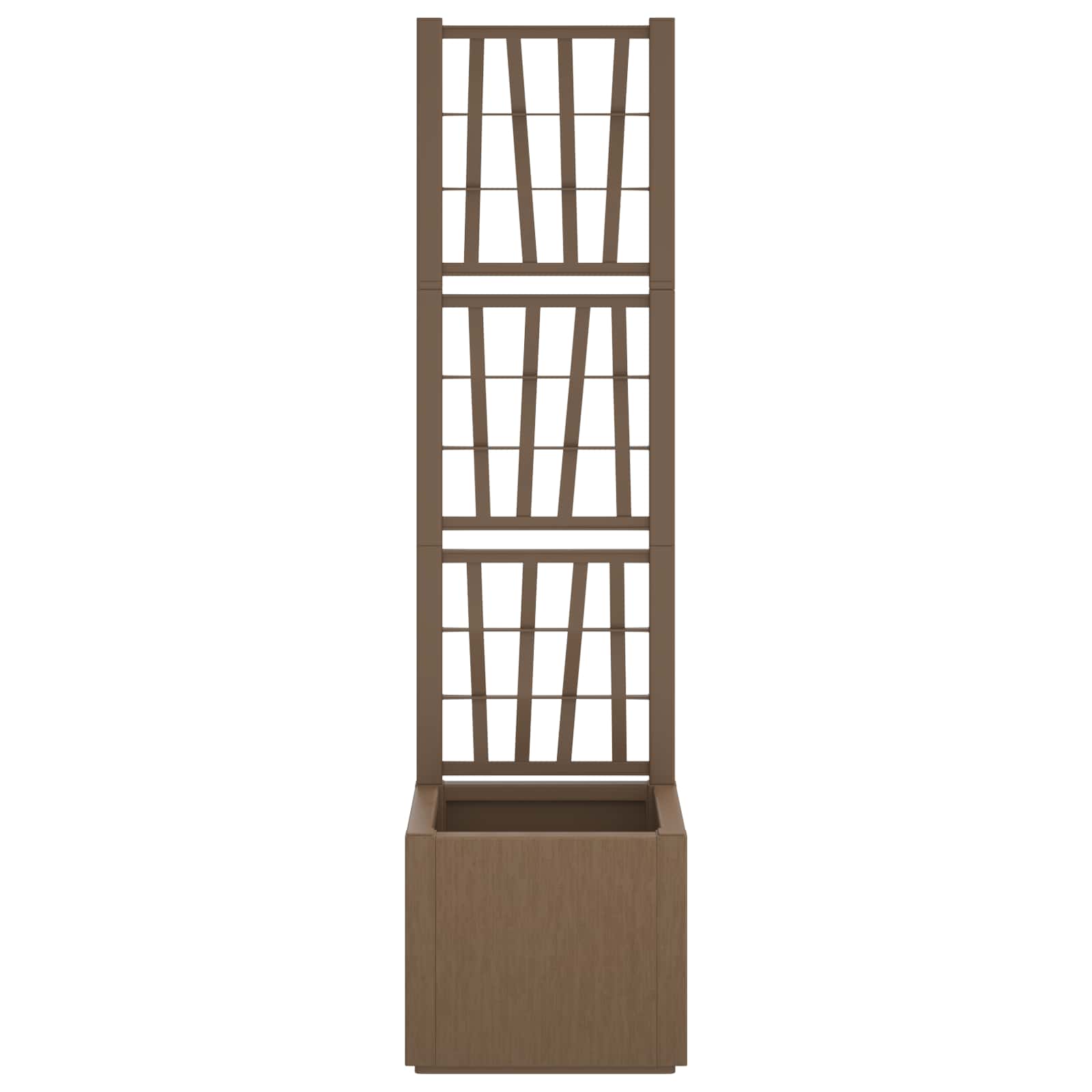 Vrtni saksija s rešetkom Smeđa 36 x 36 x 140 cm PP