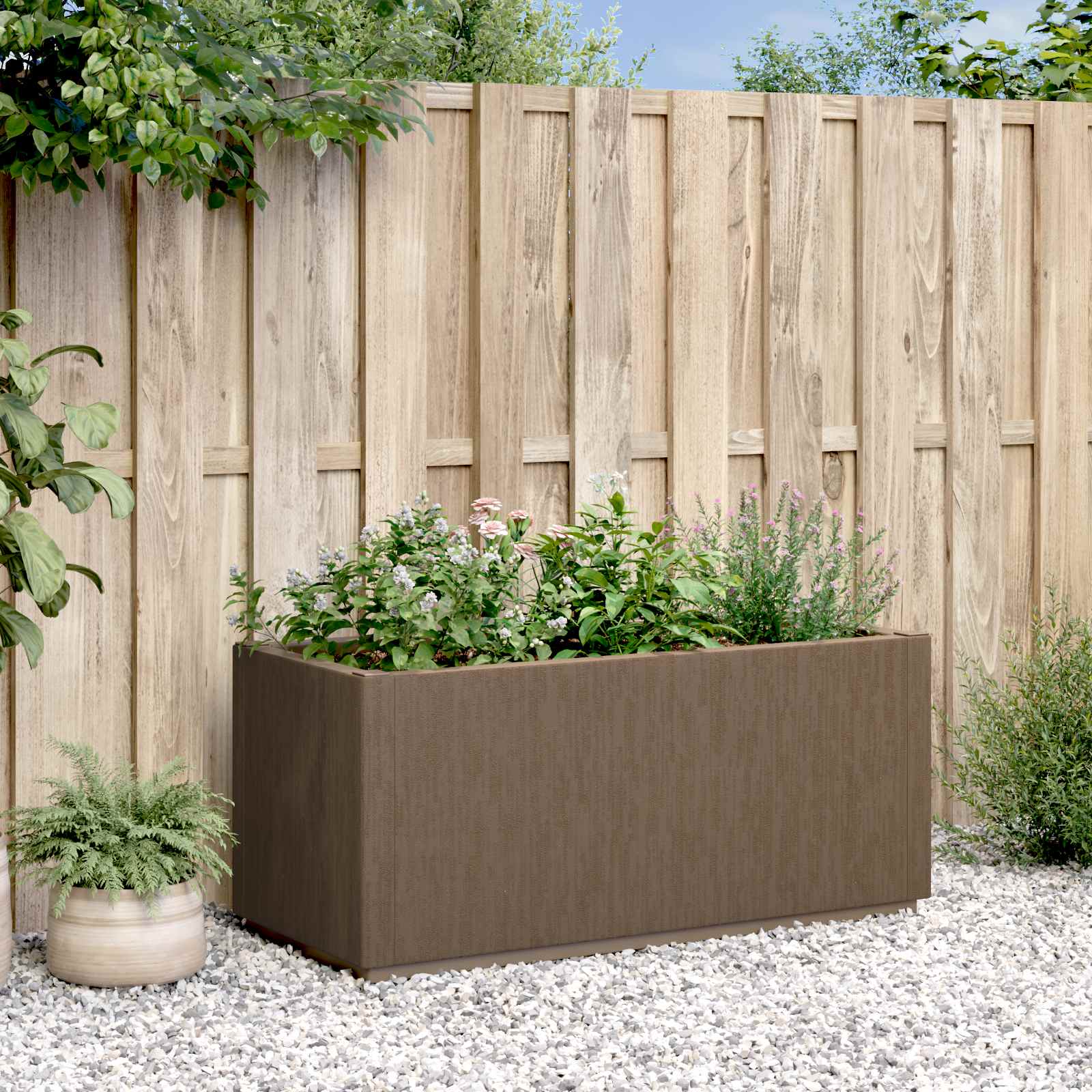 Kutija za cvijeće u vrtu Smeđa 80 x 36 x 35 cm PP