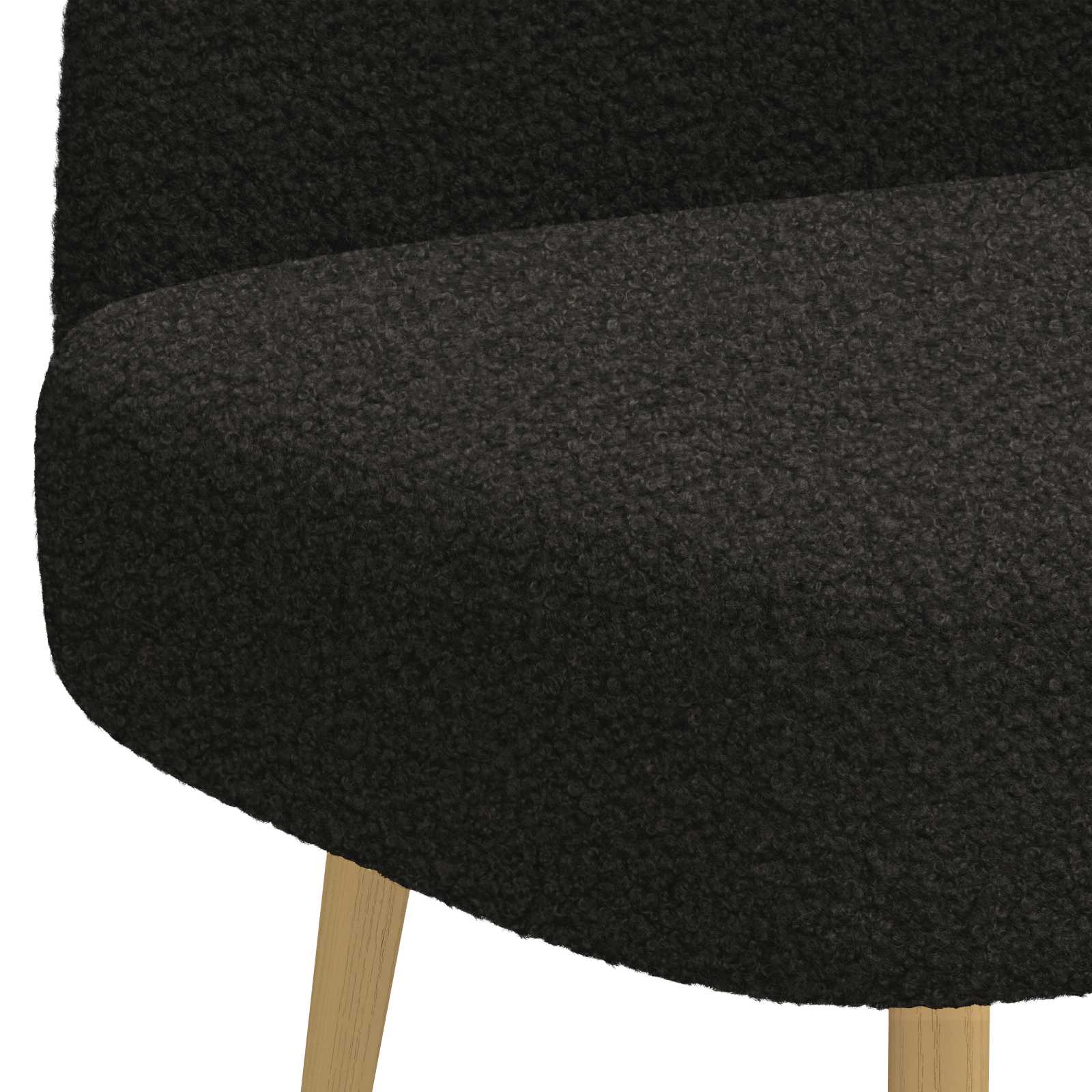 Oblikovana klupa s naslonjačem Crna 110 x 60 x 76 cm Bouclé