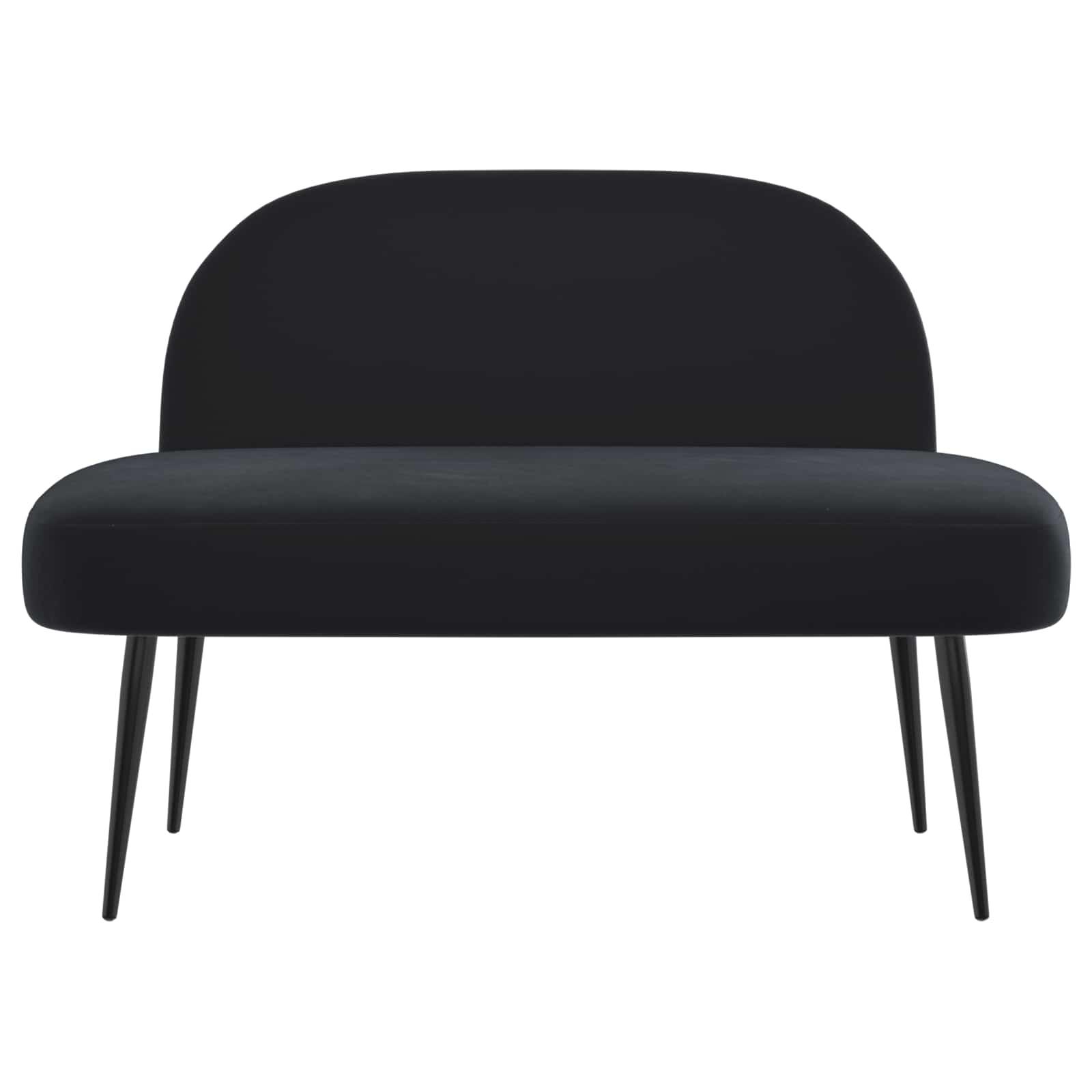 Oblikovana klupa s naslonjačem Crna 110 x 60 x 76 cm Baršun