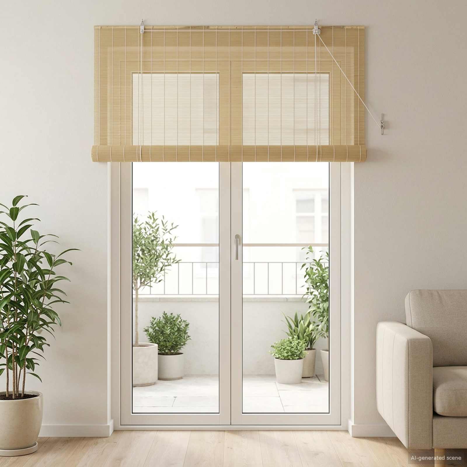 Rolo zavjesa Prirodna 130 x 220 cm Bambus