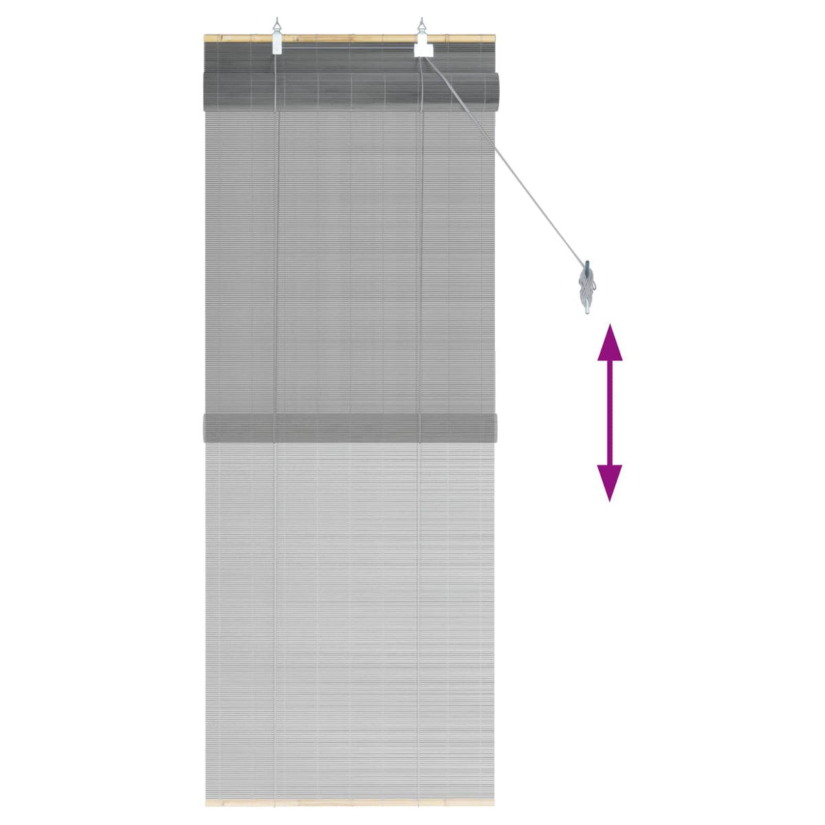 Rolo zavjesa Siva 40 x 160 cm Bambus
