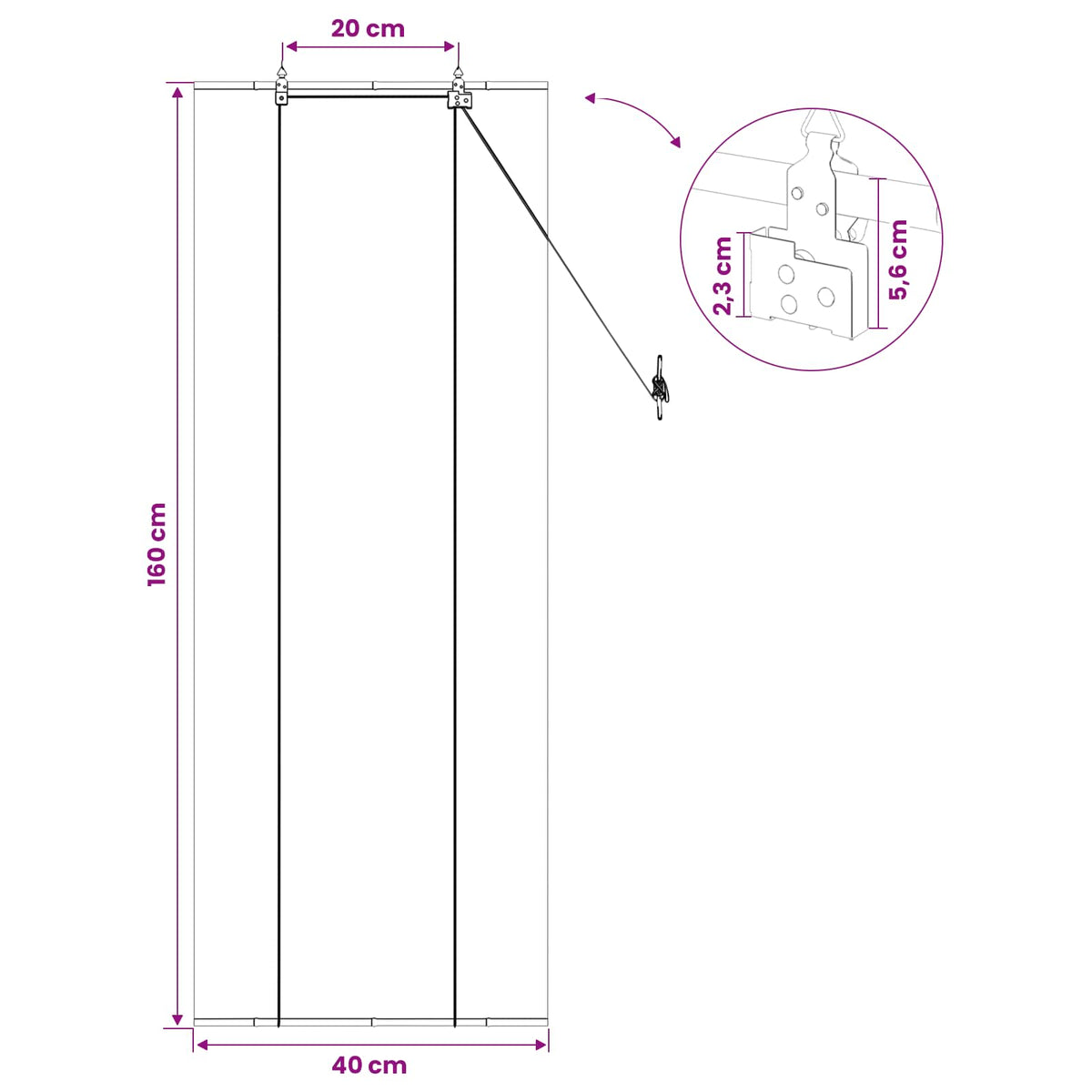 Rolo zavjesa Siva 40 x 160 cm Bambus