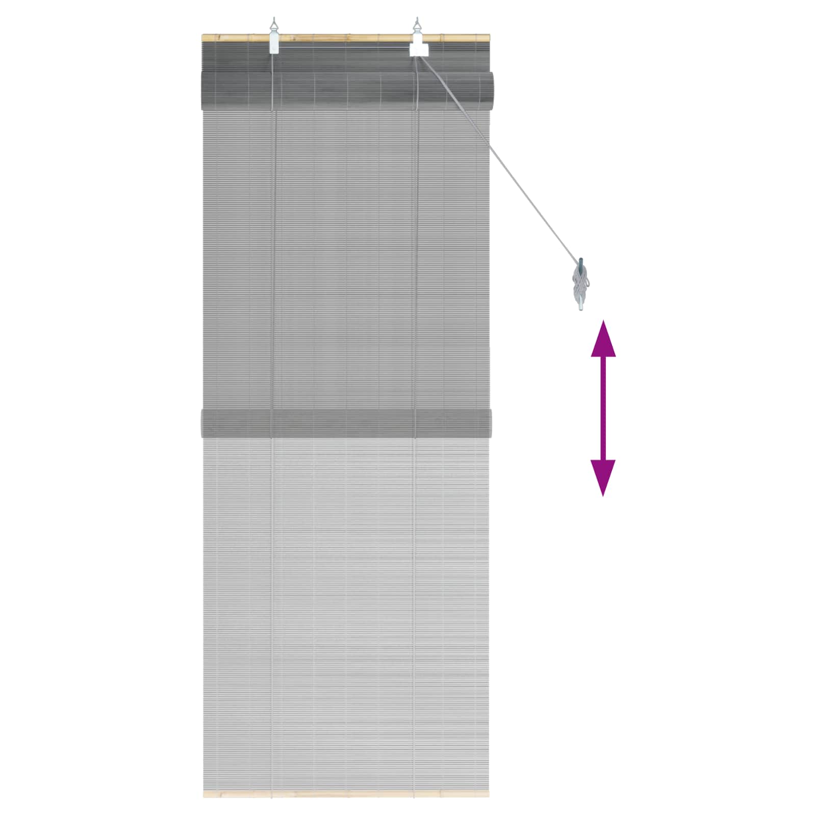 Rolo zavjesa Siva 70 x 160 cm Bambus