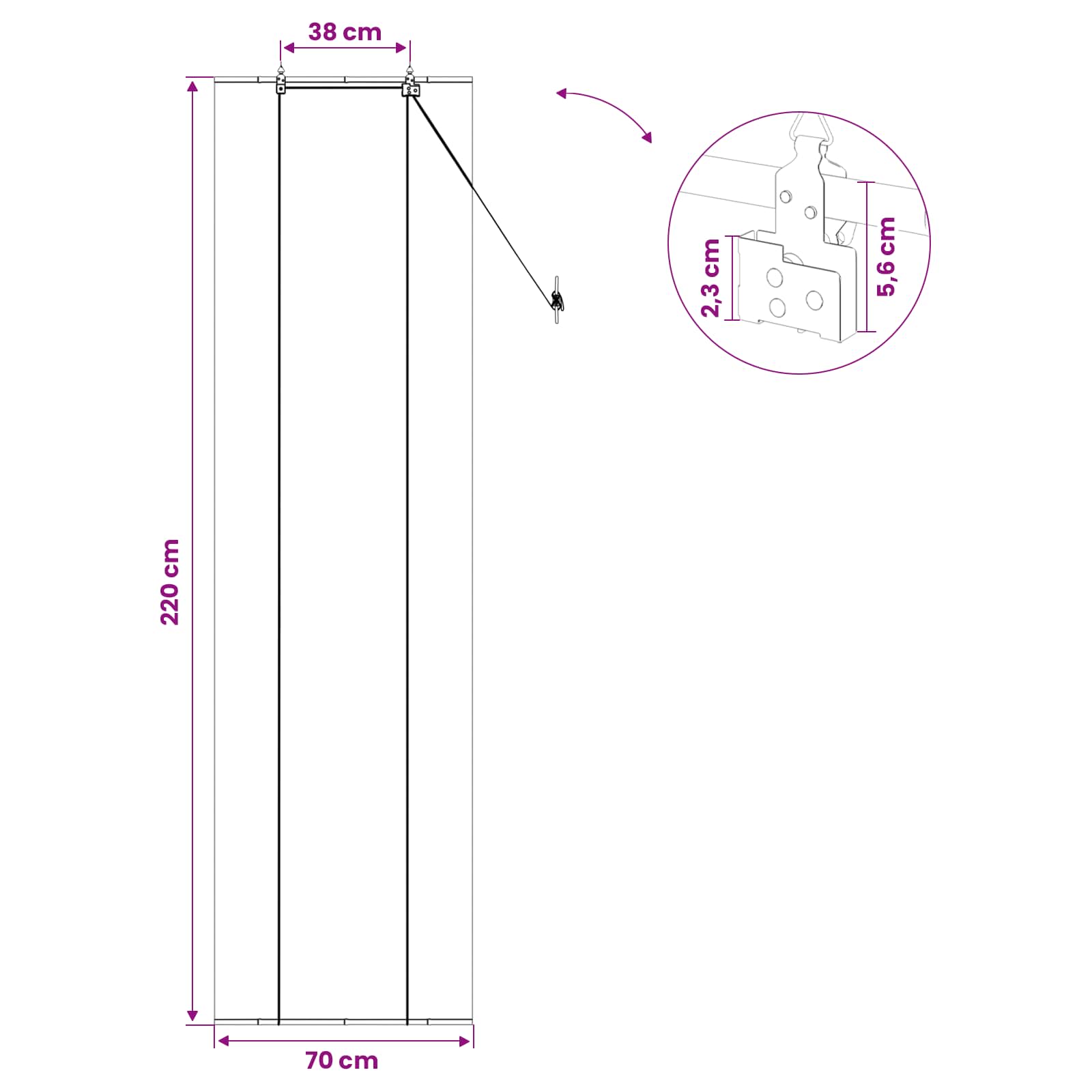 Rolo zavjesa Siva 70 x 220 cm Bambus
