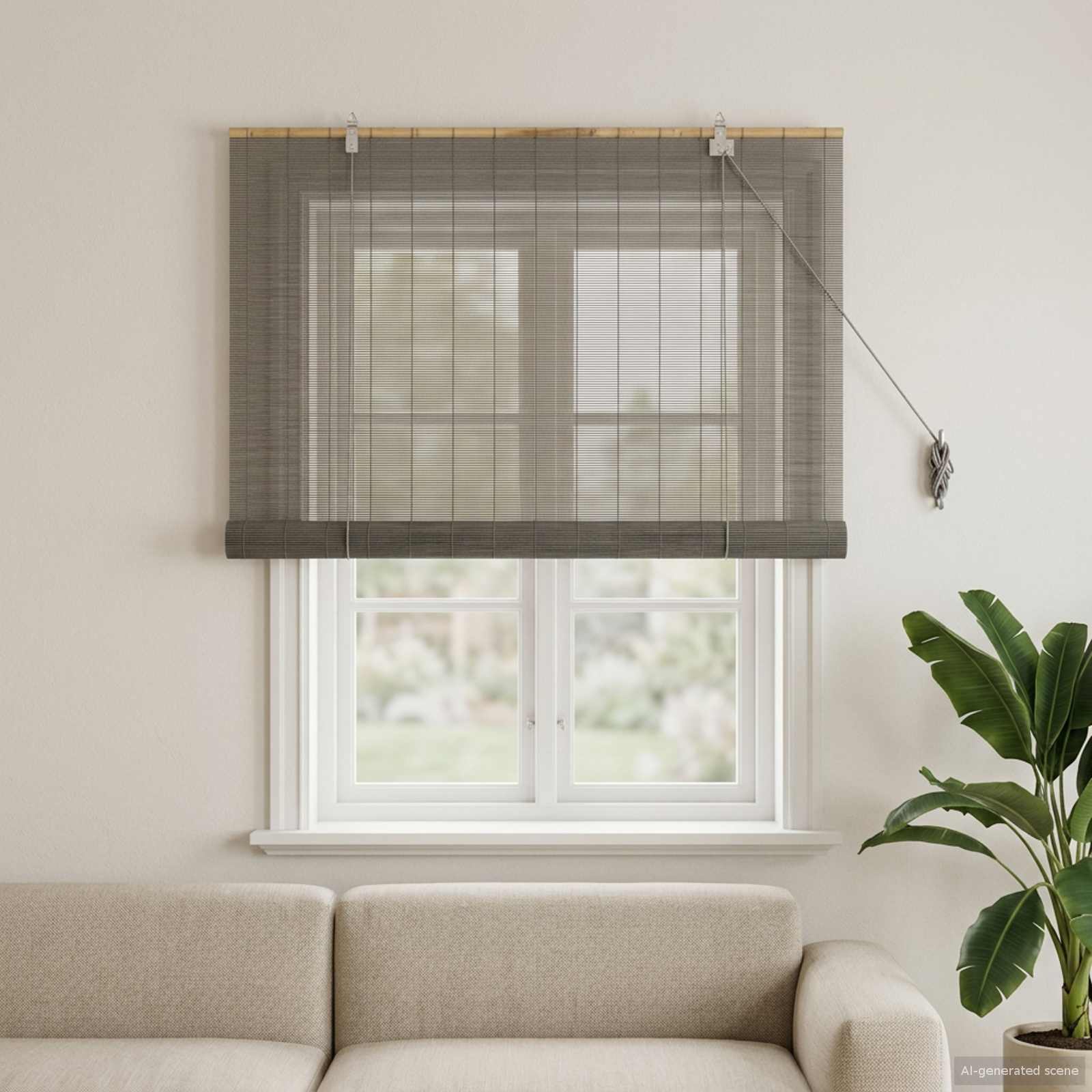 Rolo zavjesa Siva 80 x 160 cm Bambus