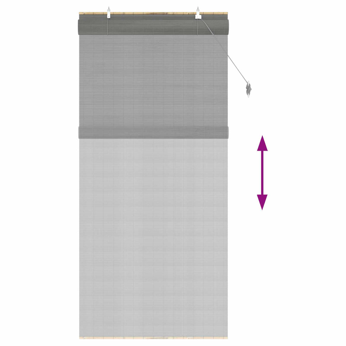 Rolo zavjesa Siva 90 x 220 cm Bambus